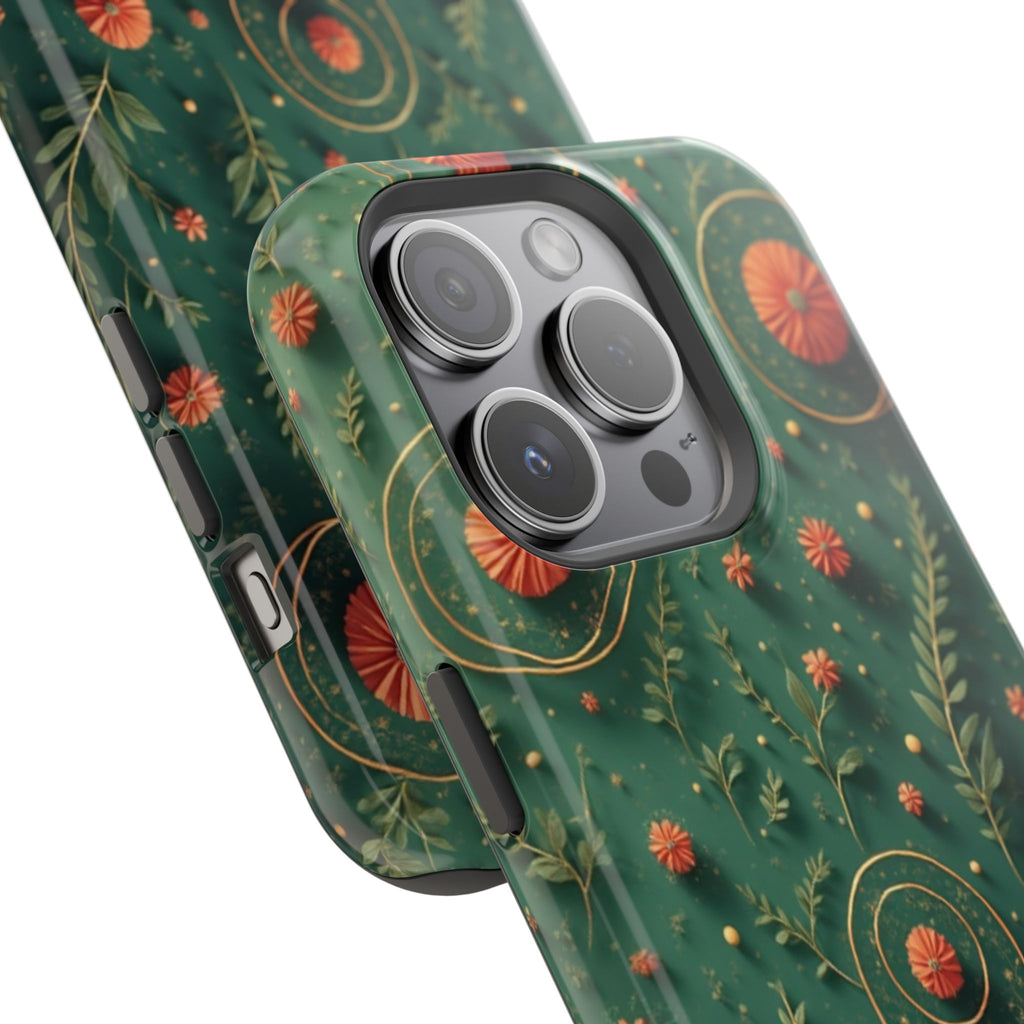 Floral Green Magnetic Impact Phone Case — Protective Botanical Design
