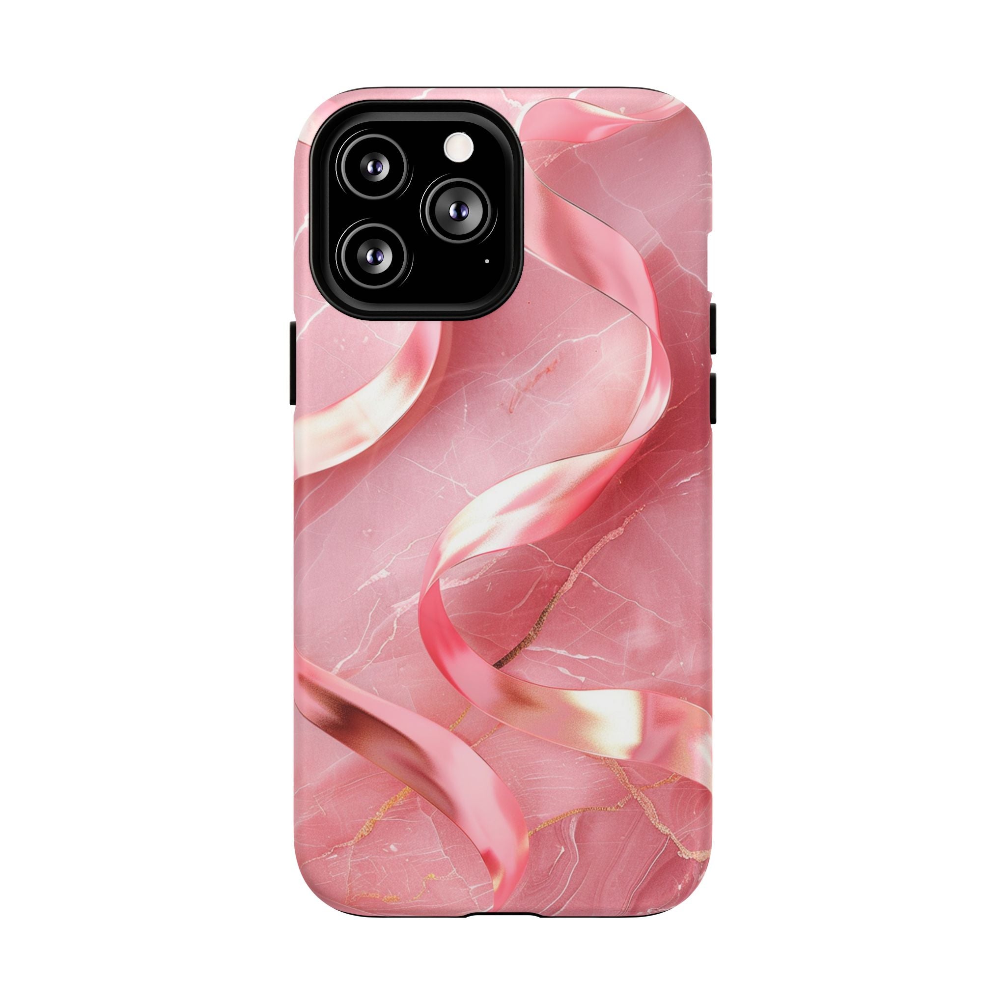 Pink Marble Tough Magnetic Phone Case — Abstract Rose Swirl Magnetic iPhone Cover