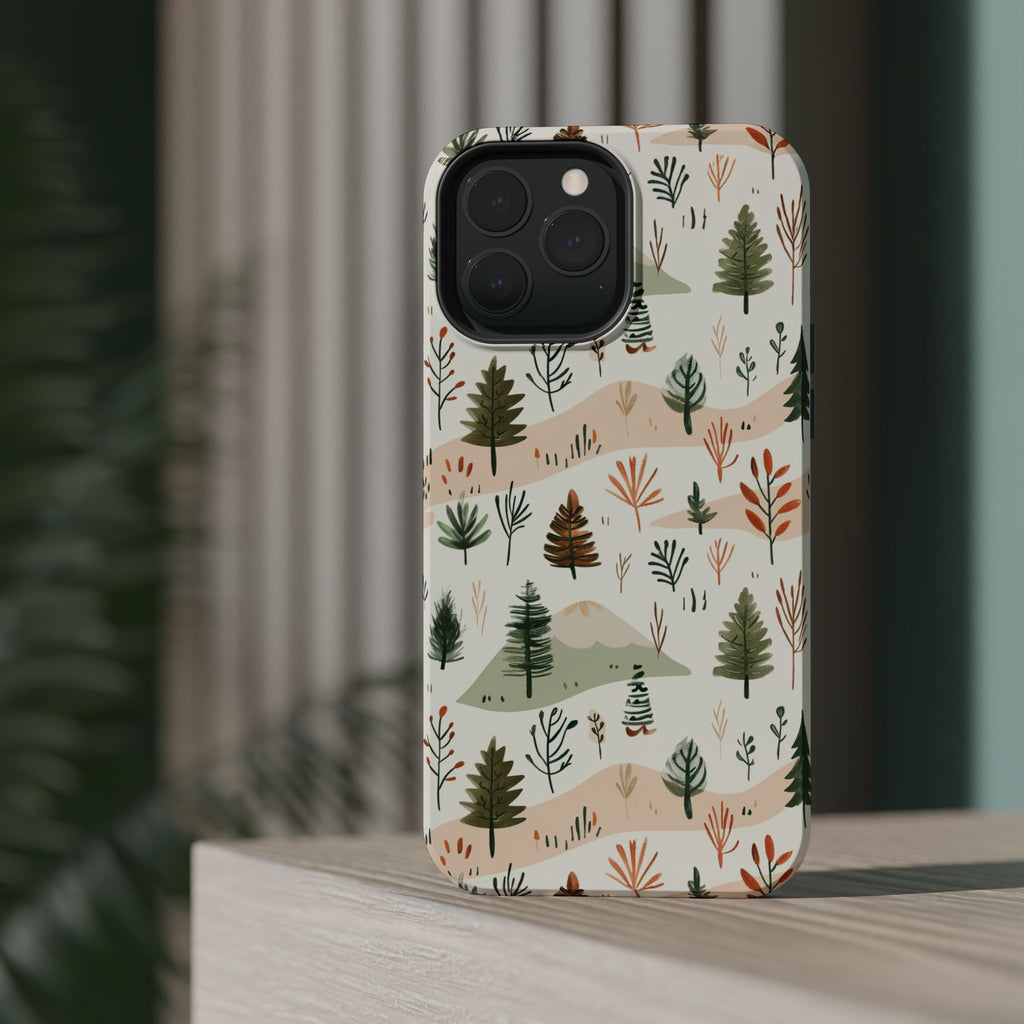 Magnetic Impact-Resistant Phone Case — Woodland Trees Pattern