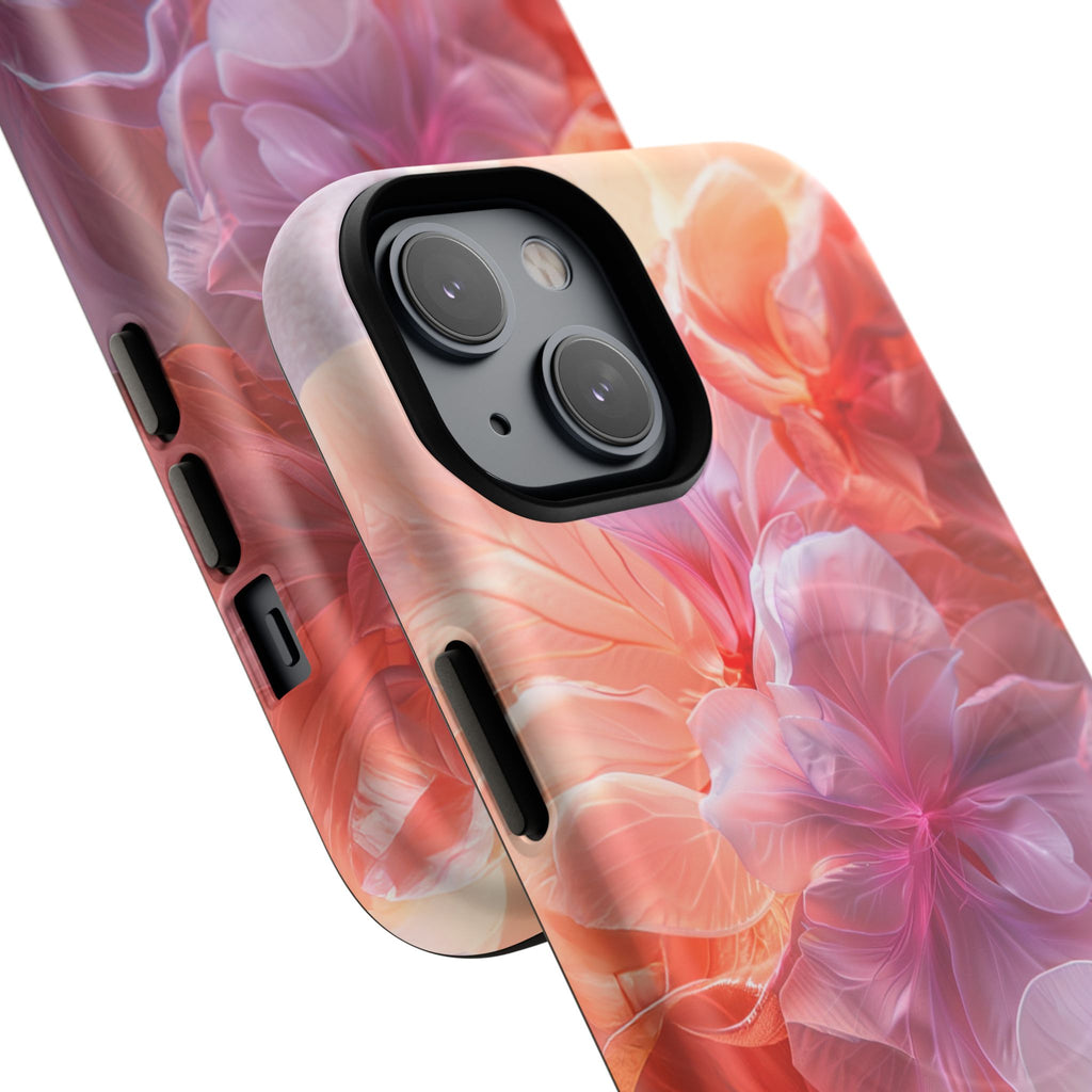 Floral Dream Tough Magnetic Phone Case — Pink Peach Petal Design