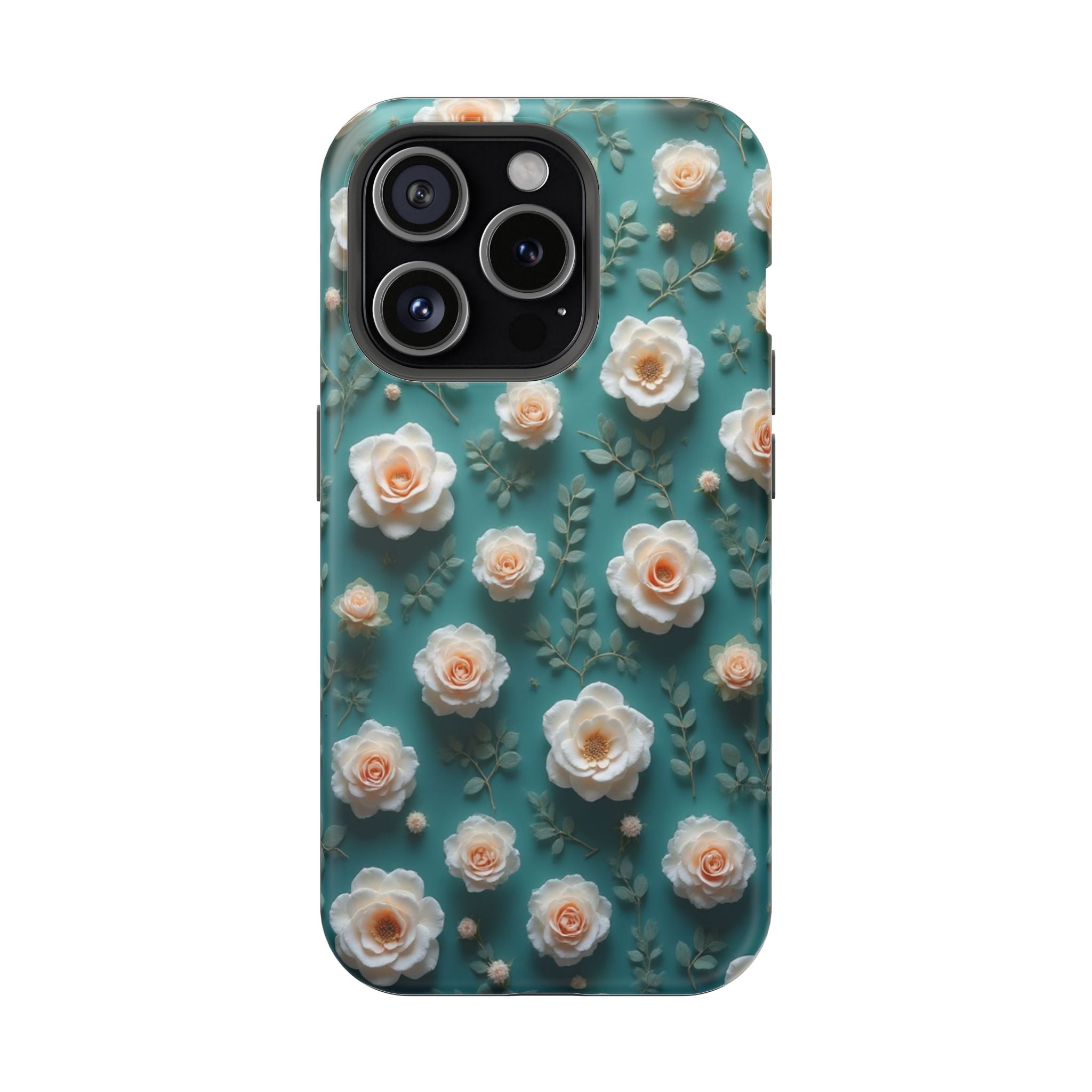 Floral Rose Pattern Magnetic Impact-Resistant Phone Case
