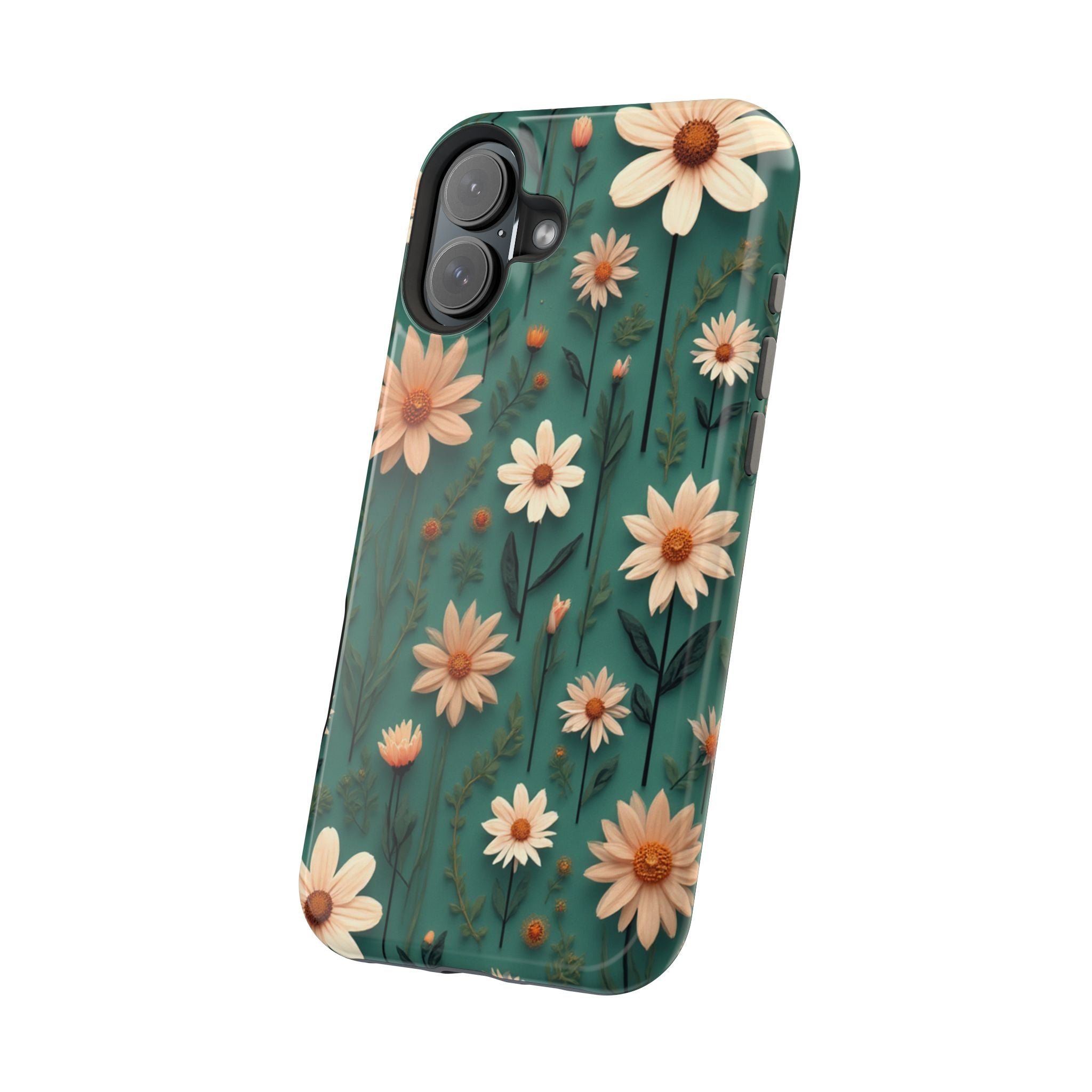 Floral Daisy Magnetic Impact-Resistant Phone Case