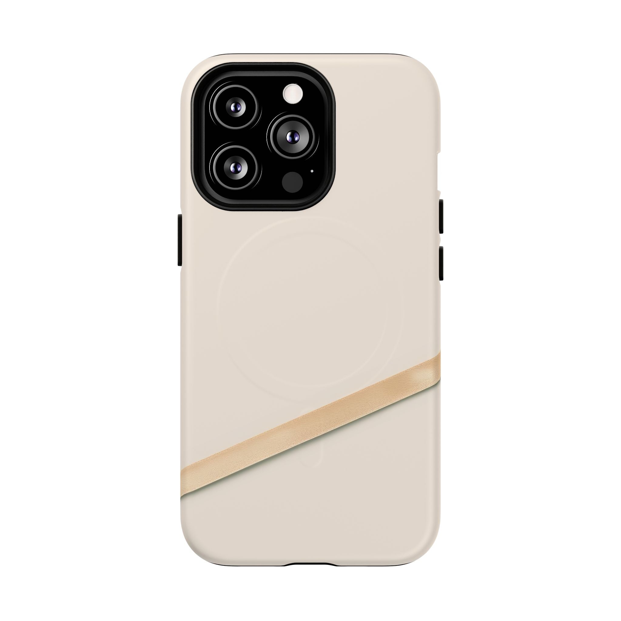MagSafe Tough Phone Case — Sleek Sandstone with Gold Accent