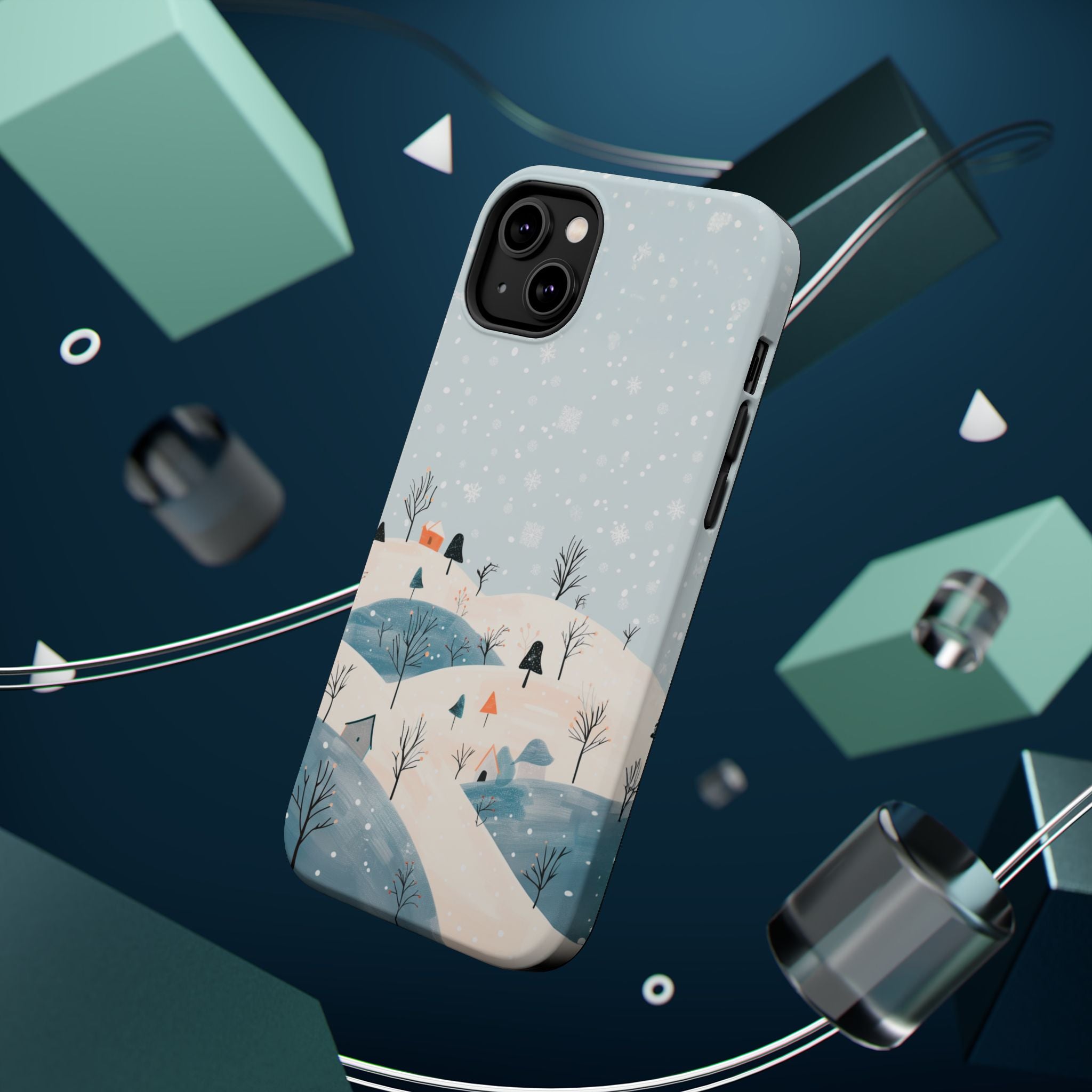 Winter Snowy Hills Magnetic Impact Phone Case — Cute Scenic Landscape iPhone Cover
