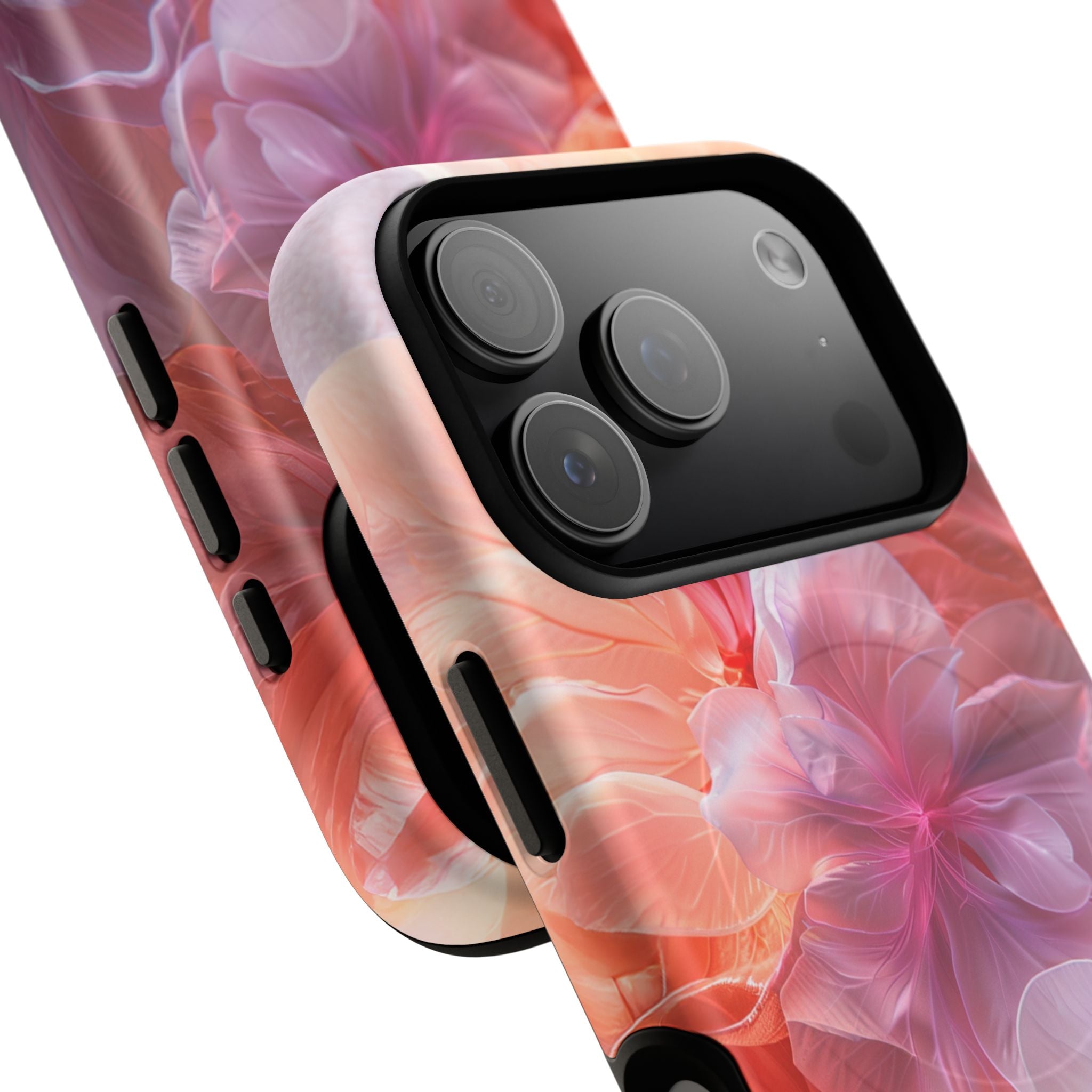 Floral Dream Tough Magnetic Phone Case — Pink Peach Petal Design