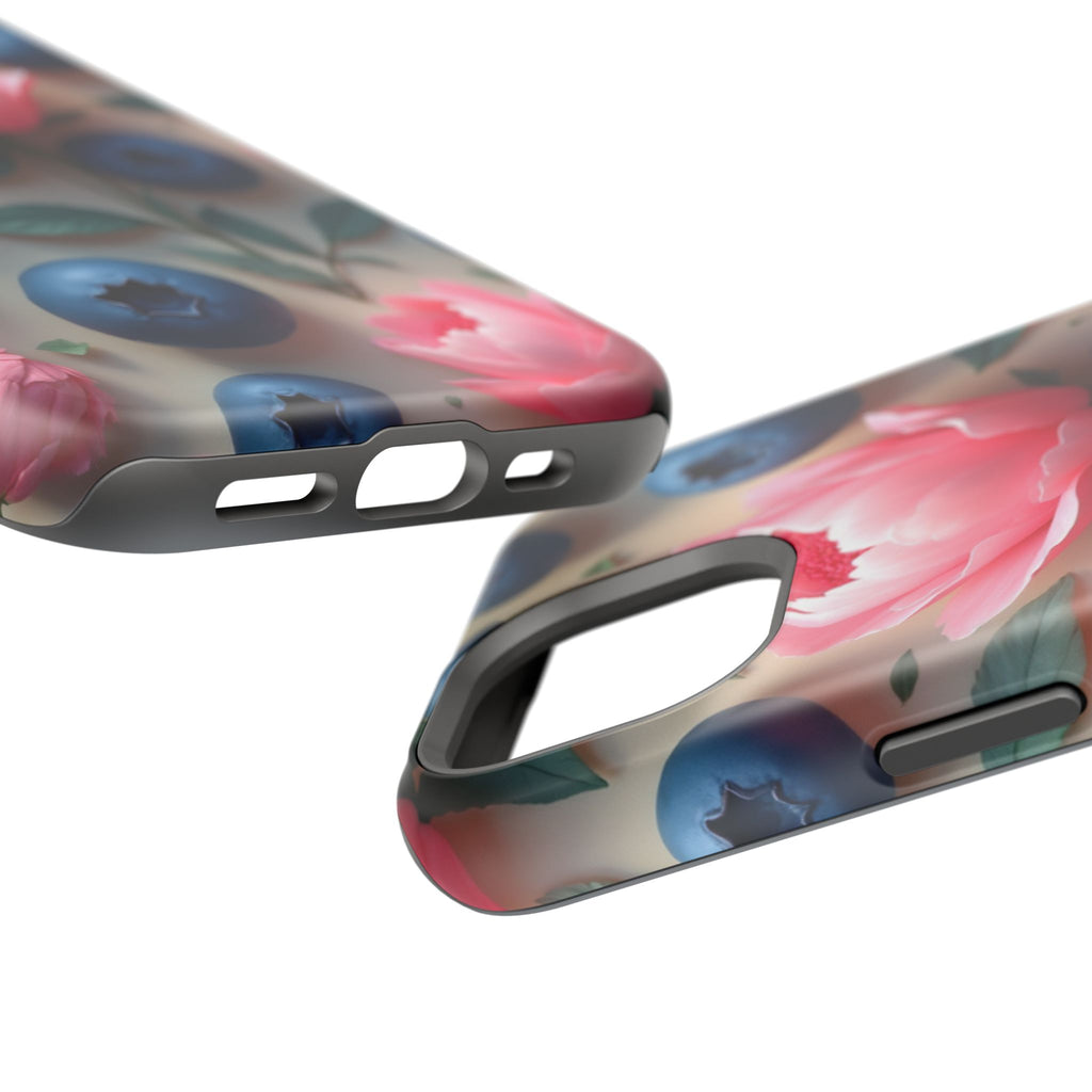 Floral Blueberry Phone Case — Magnetic Impact-Resistant