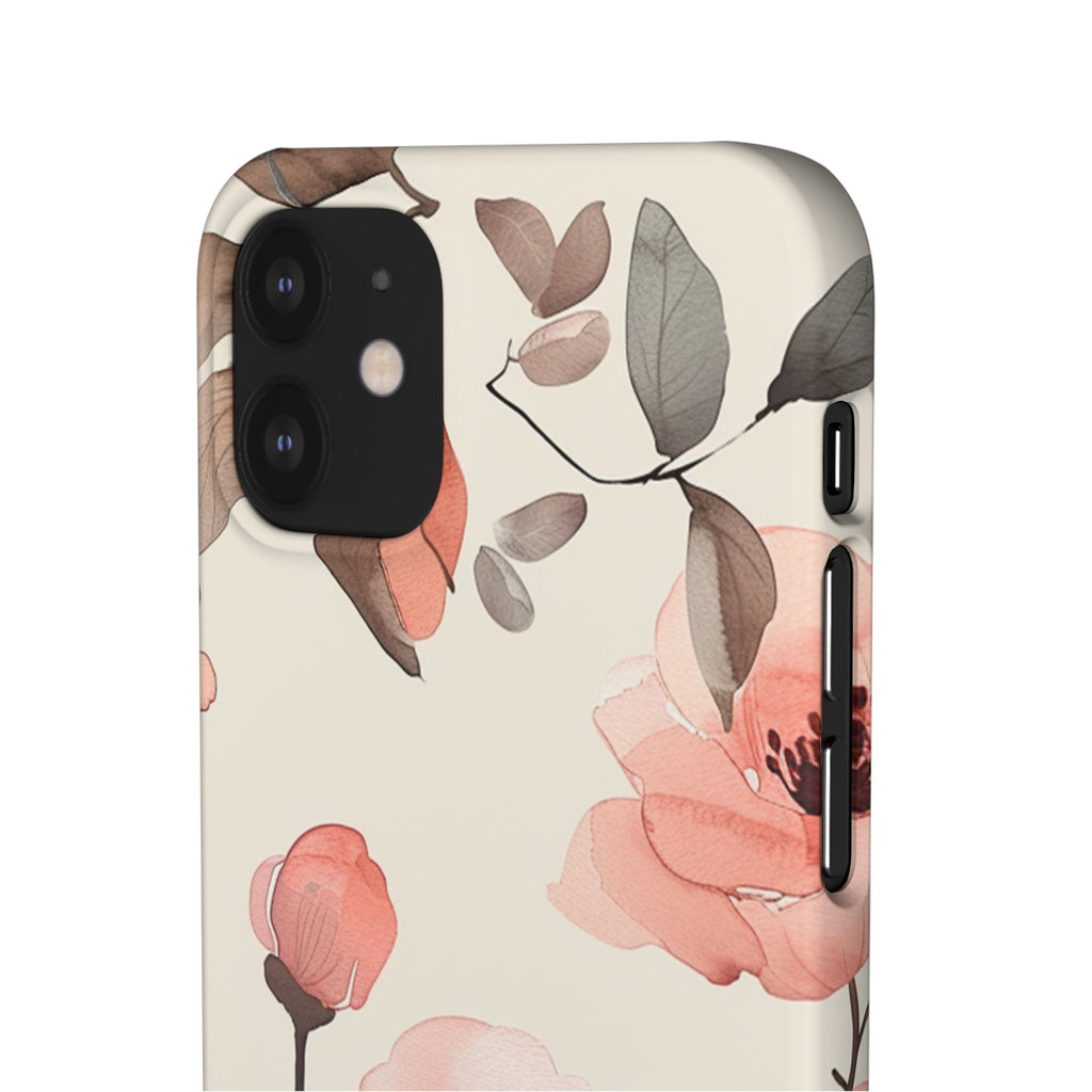 Floral Snap Phone Case — Blush Watercolor Poppies