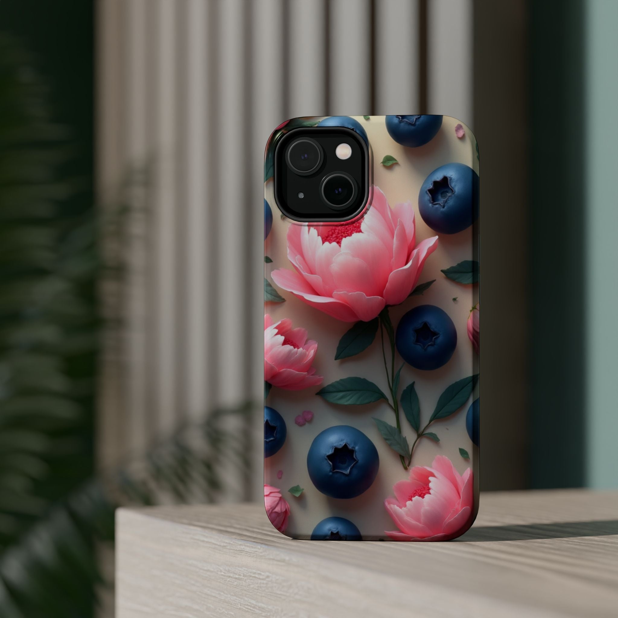 Floral Blueberry Phone Case — Magnetic Impact-Resistant