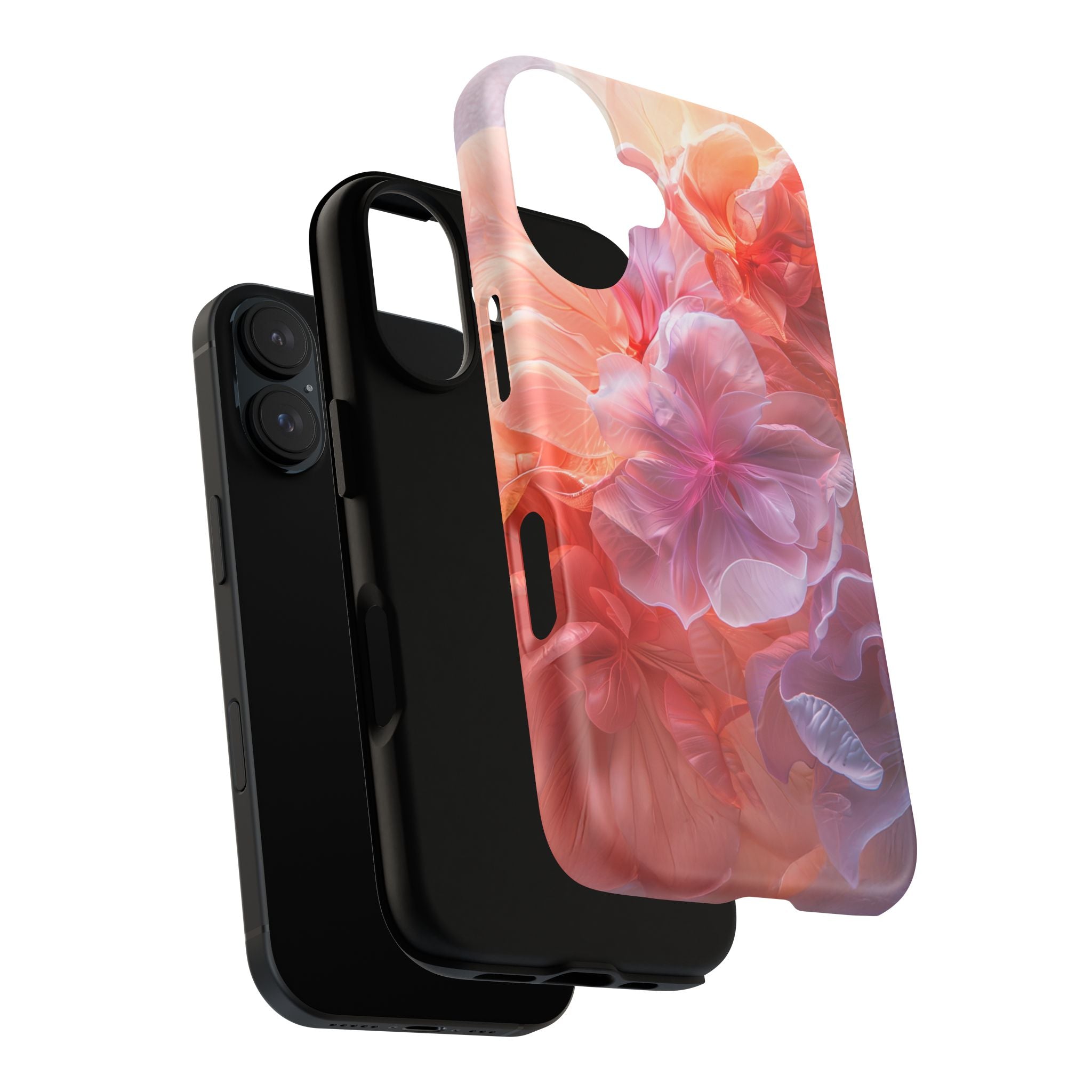 Floral Dream Tough Magnetic Phone Case — Pink Peach Petal Design