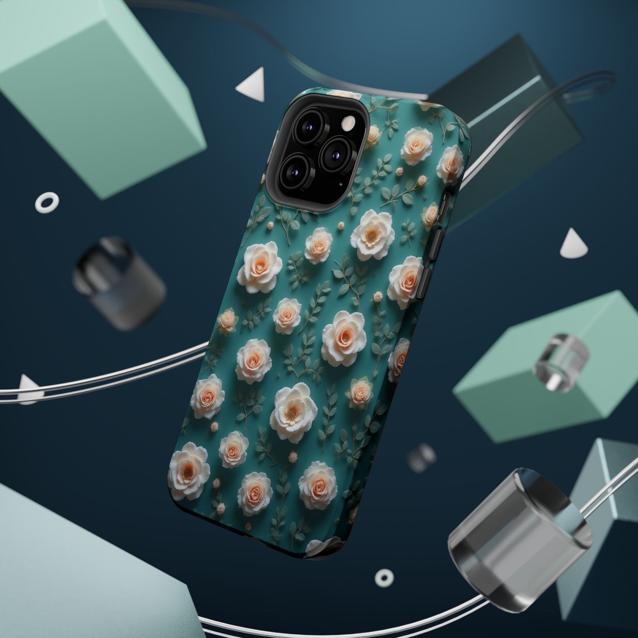 Floral Rose Pattern Magnetic Impact-Resistant Phone Case