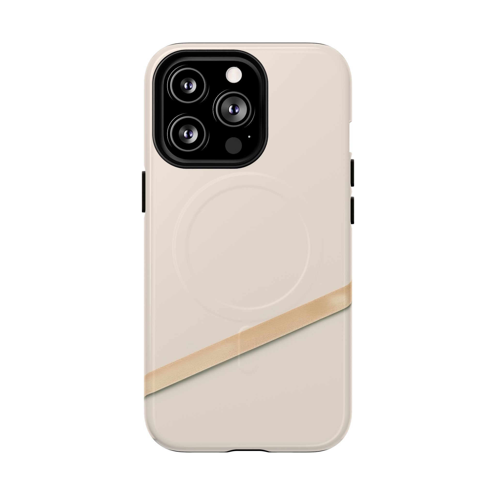 MagSafe Tough Phone Case — Sleek Sandstone with Gold Accent