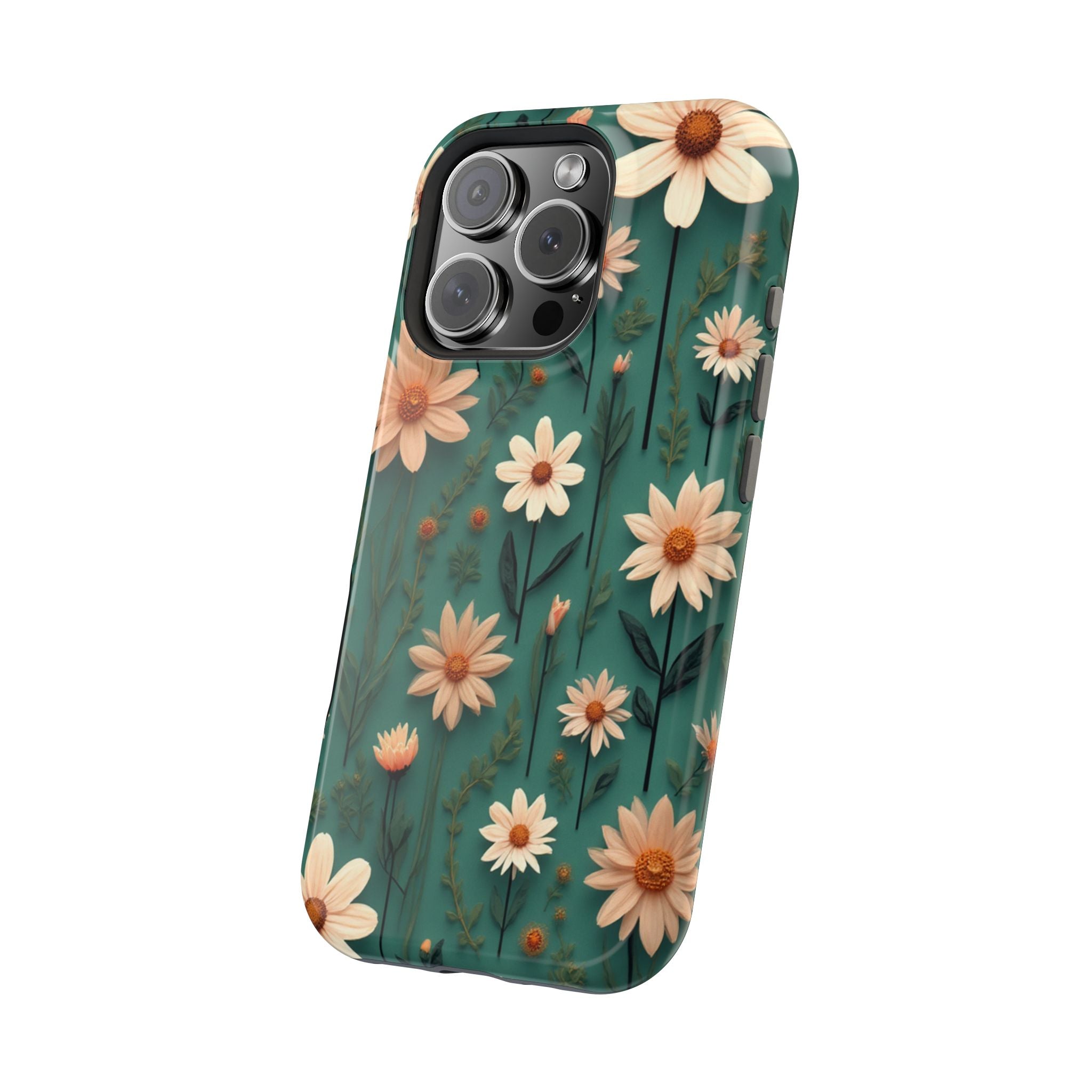 Floral Daisy Magnetic Impact-Resistant Phone Case