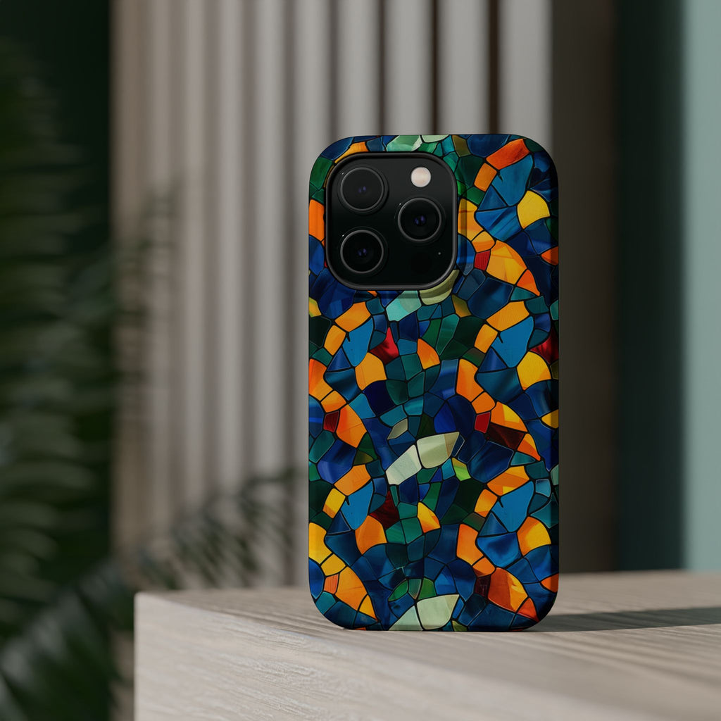 Stained Glass Mosaic Magnetic Impact Phone Case — Durable Protective Cover