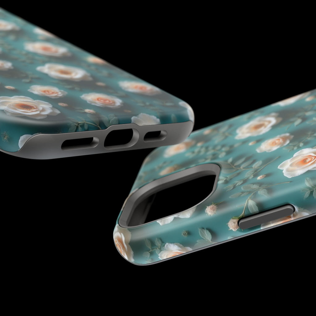 Floral Rose Pattern Magnetic Impact-Resistant Phone Case