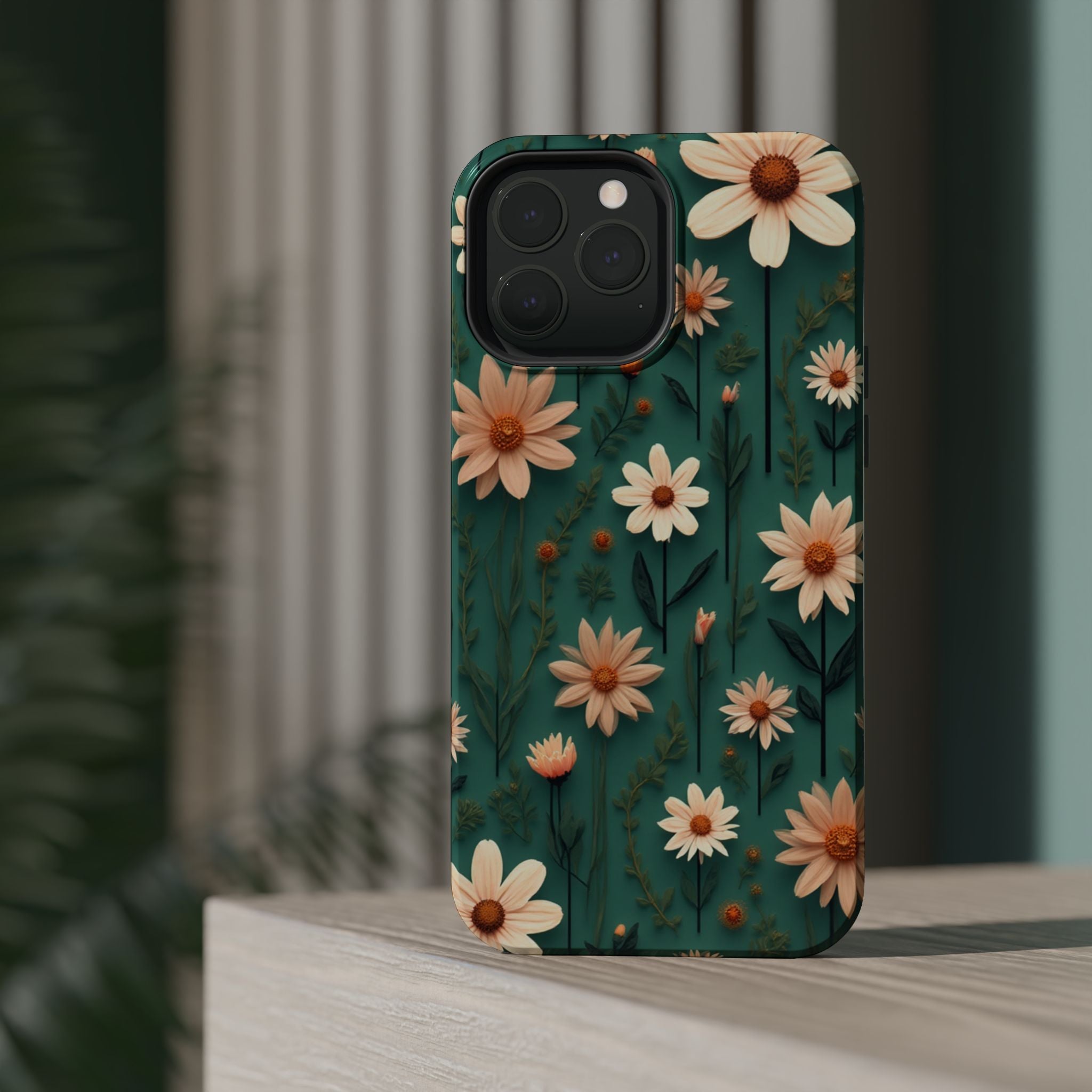 Floral Daisy Magnetic Impact-Resistant Phone Case
