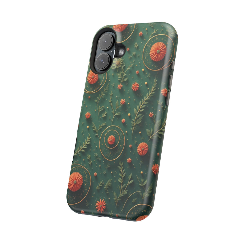 Floral Green Magnetic Impact Phone Case — Protective Botanical Design