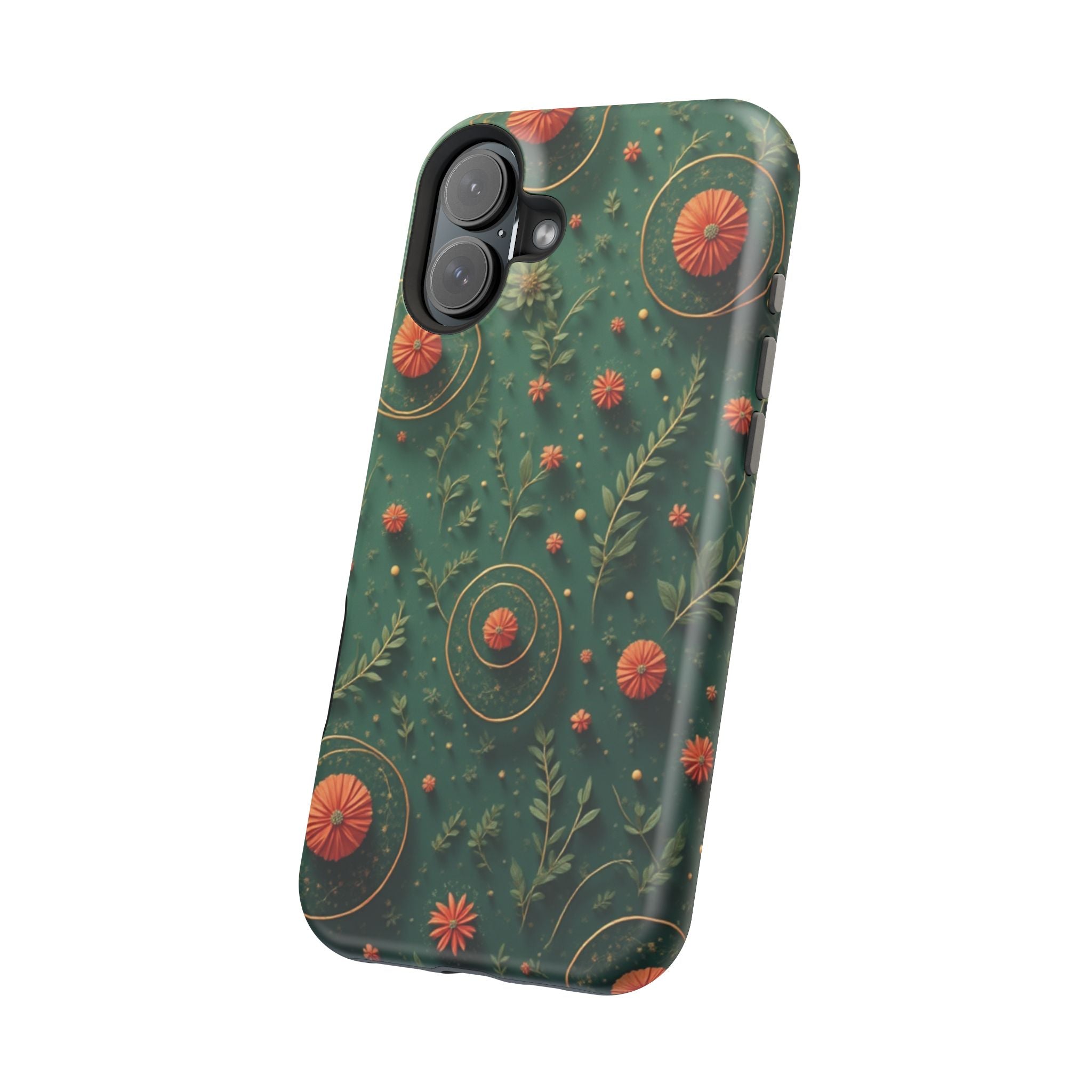 Floral Green Magnetic Impact Phone Case — Protective Botanical Design