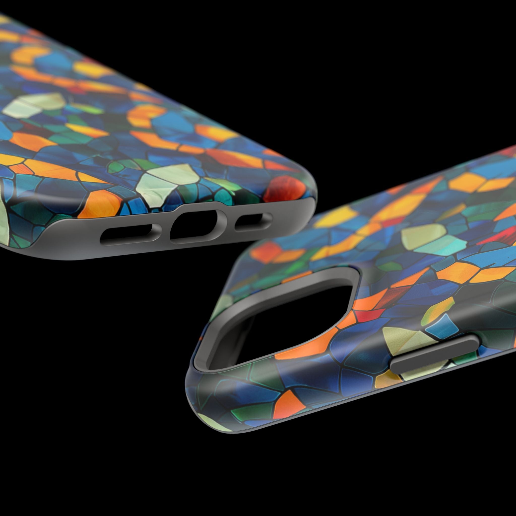 Stained Glass Mosaic Magnetic Impact Phone Case — Durable Protective Cover