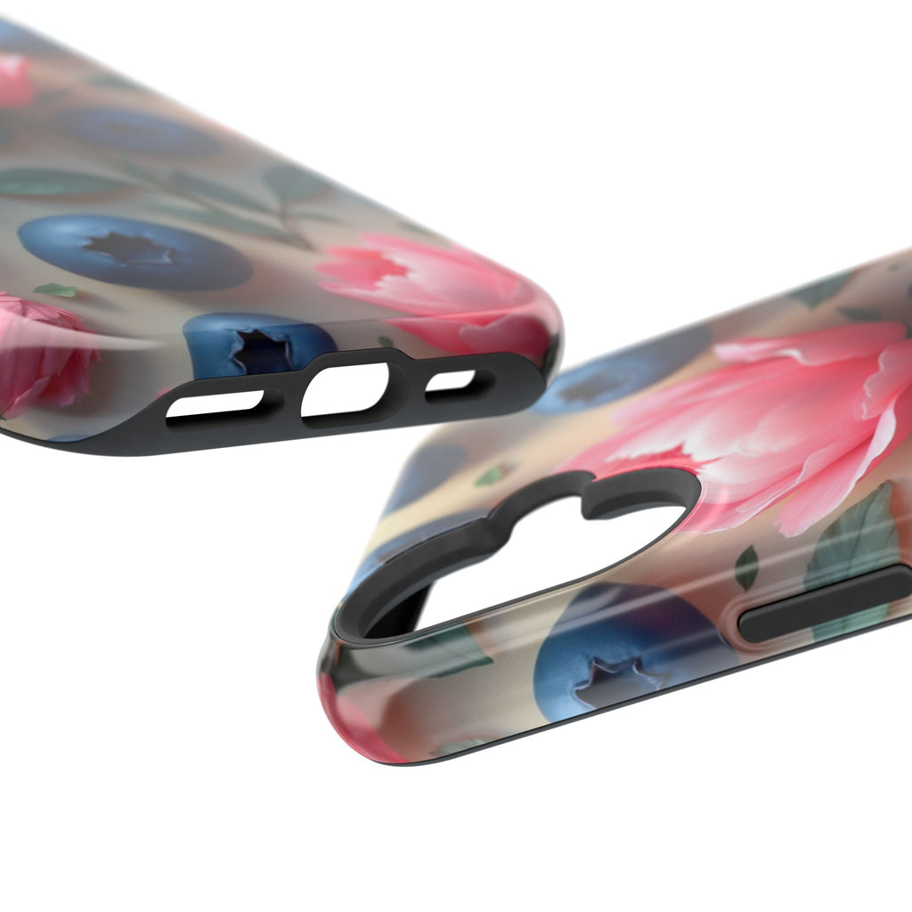 Floral Blueberry Phone Case — Magnetic Impact-Resistant