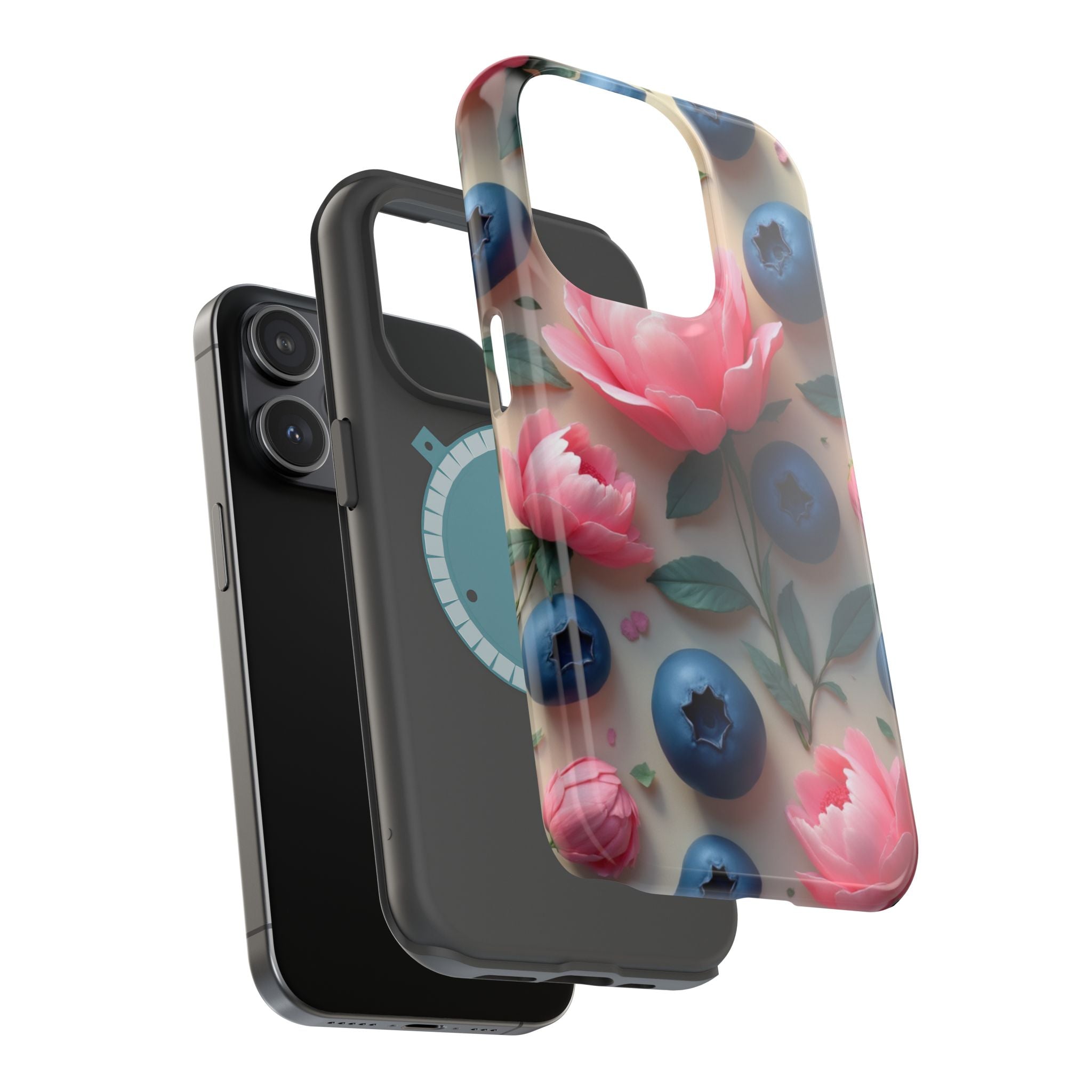 Floral Blueberry Phone Case — Magnetic Impact-Resistant