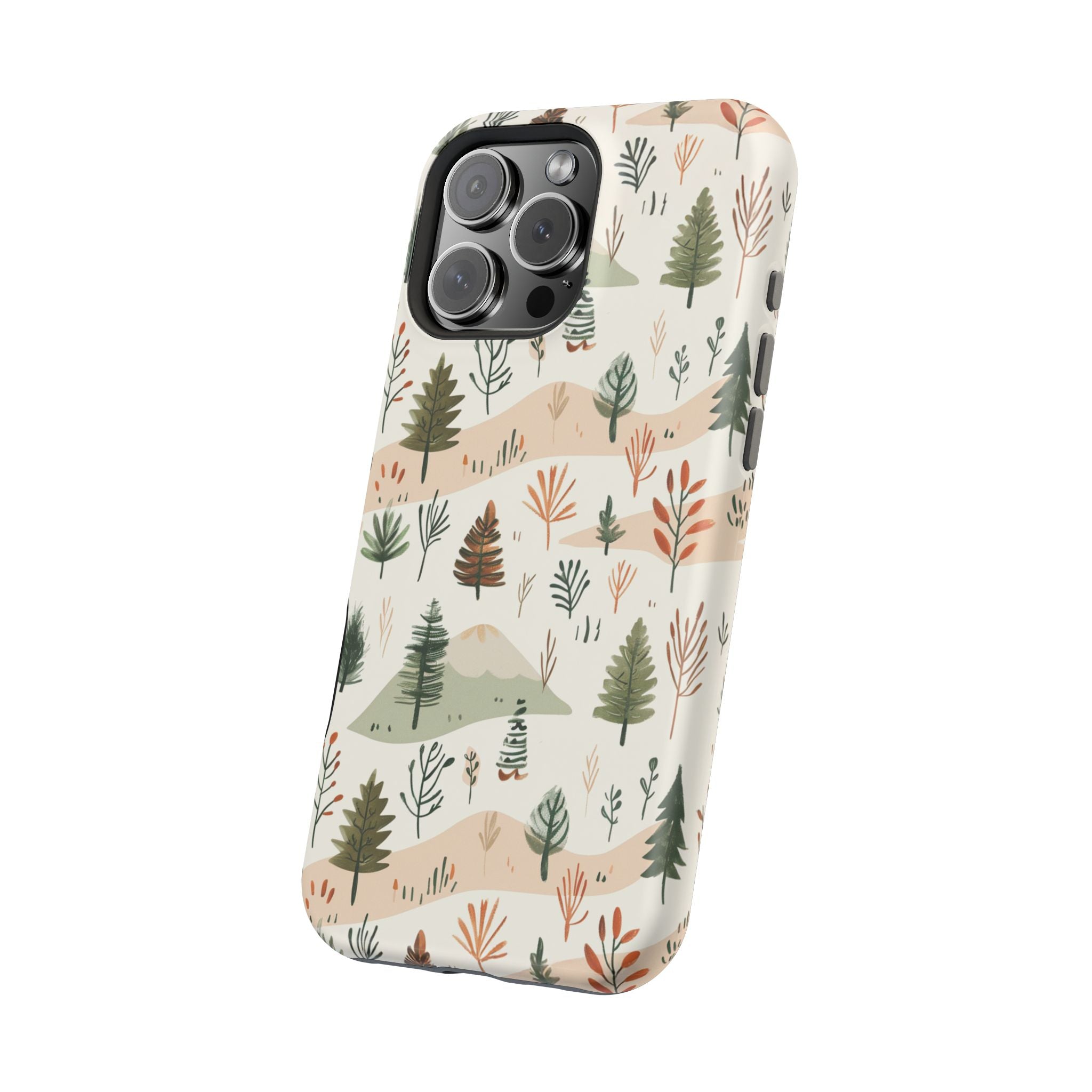 Magnetic Impact-Resistant Phone Case — Woodland Trees Pattern