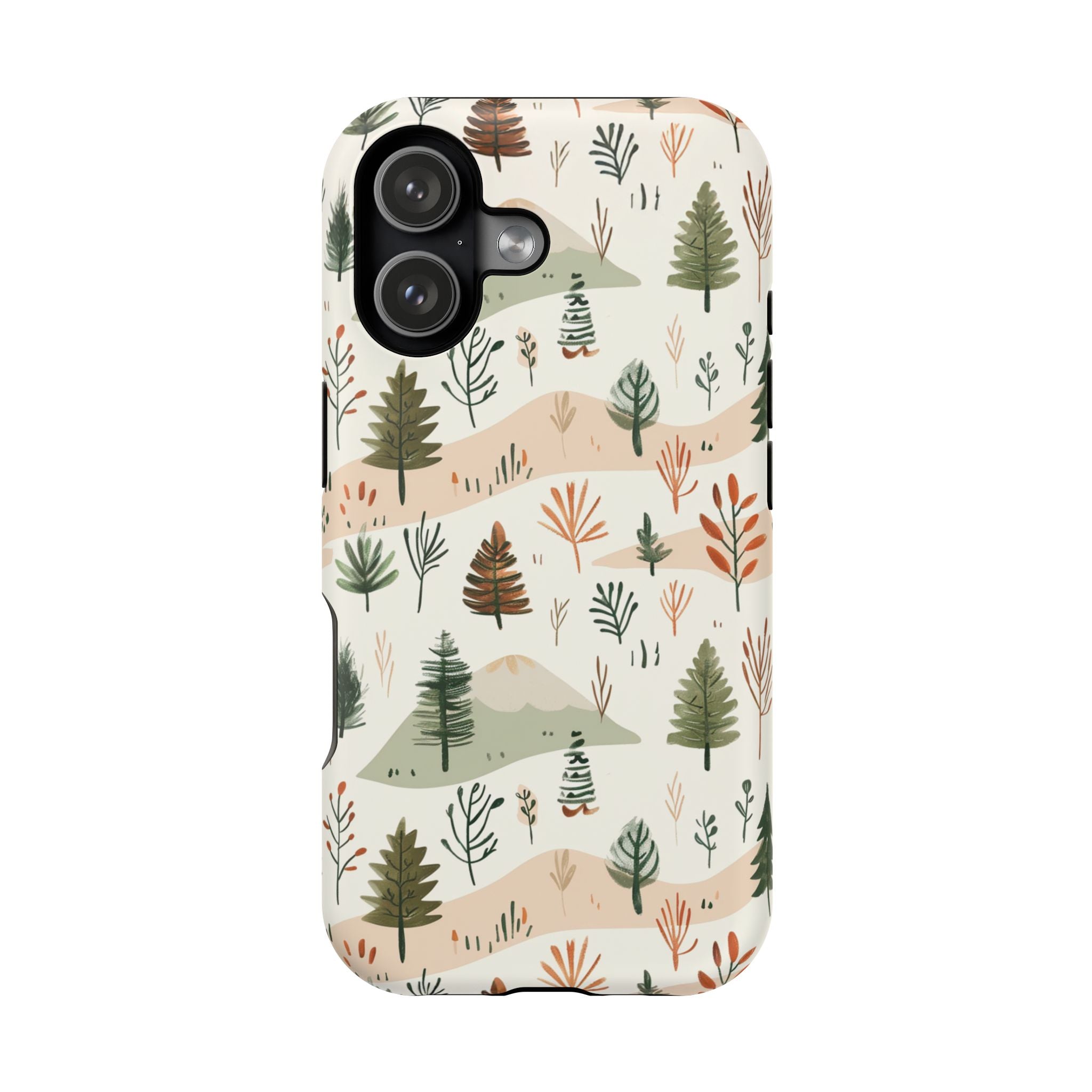 Magnetic Impact-Resistant Phone Case — Woodland Trees Pattern