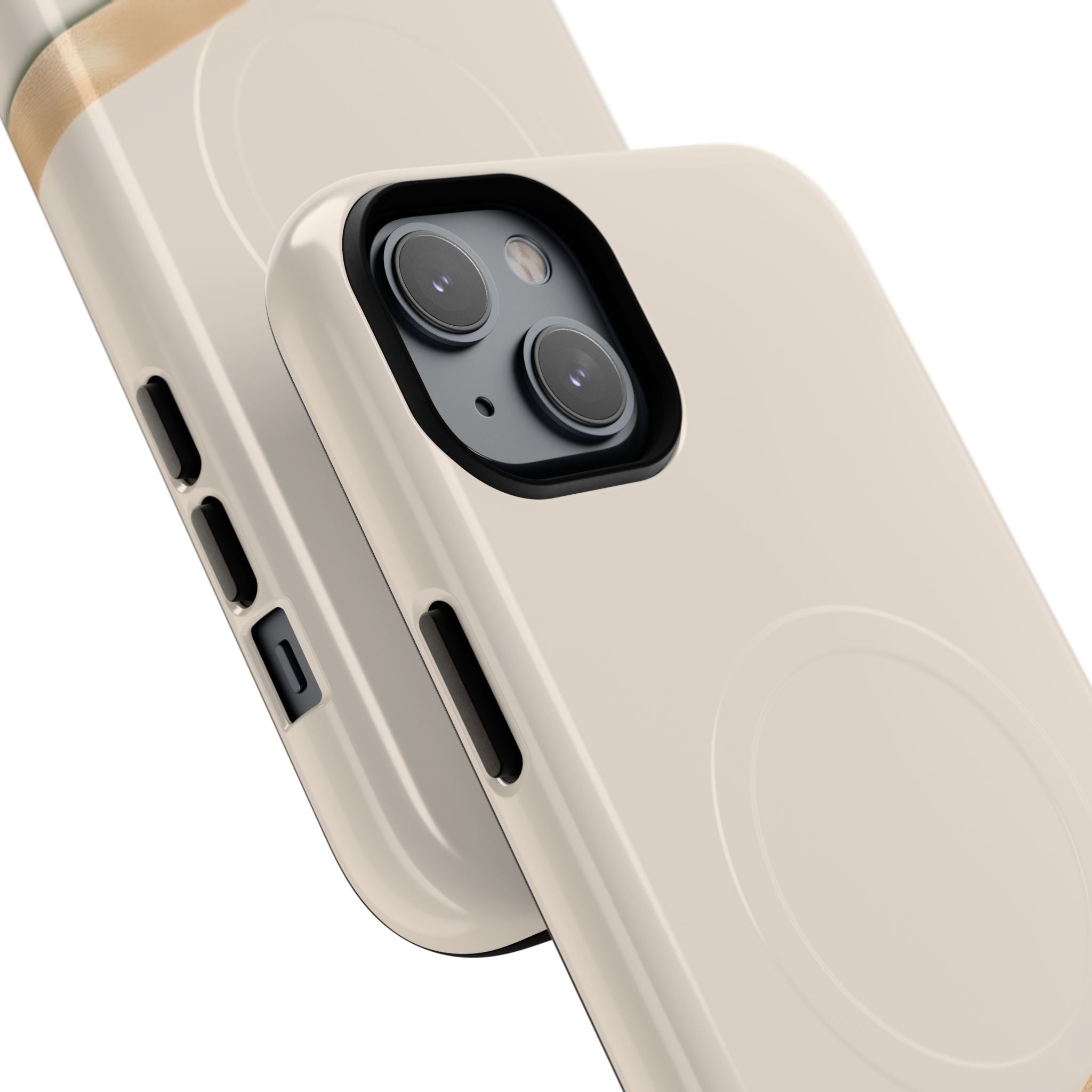 MagSafe Tough Phone Case — Sleek Sandstone with Gold Accent