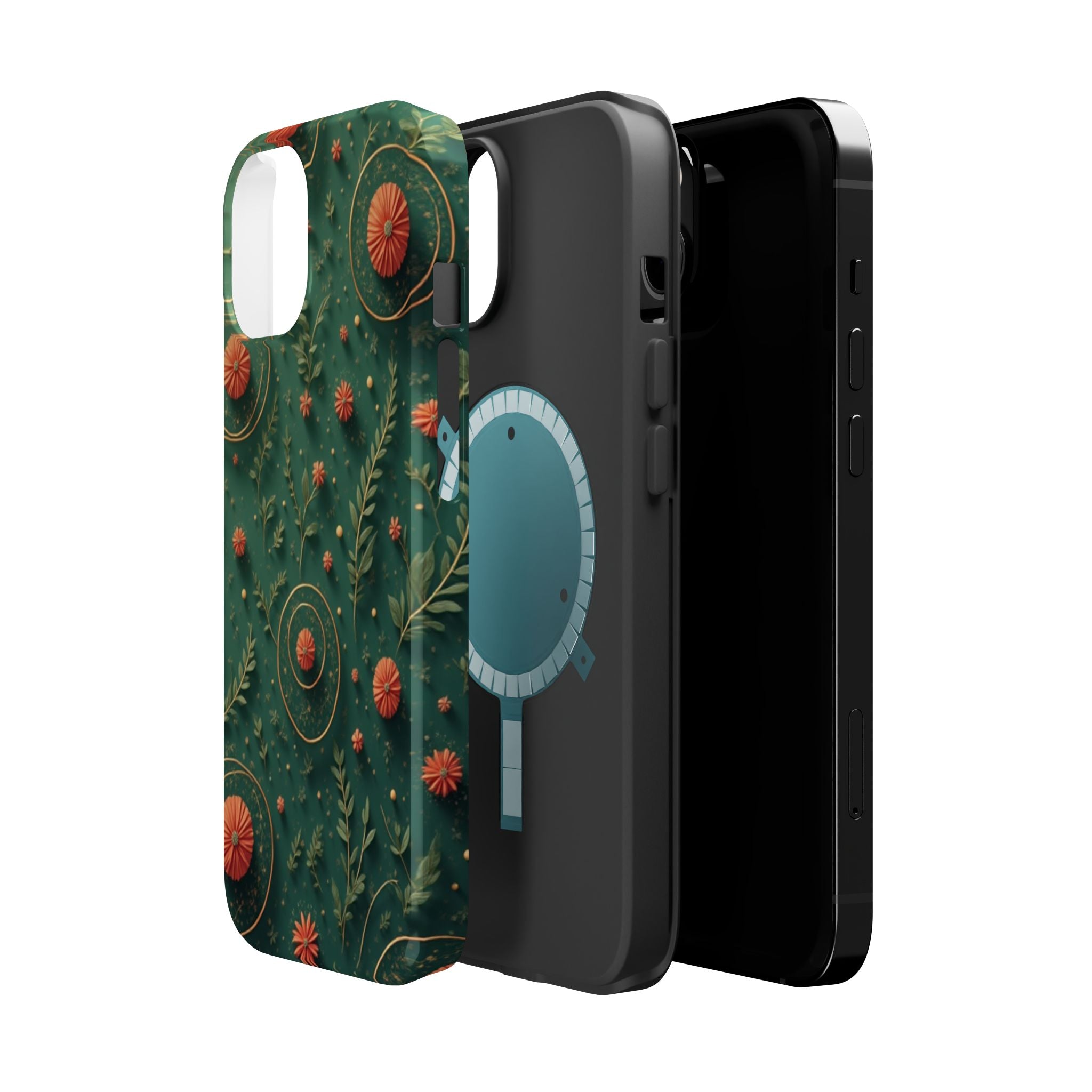 Floral Green Magnetic Impact Phone Case — Protective Botanical Design
