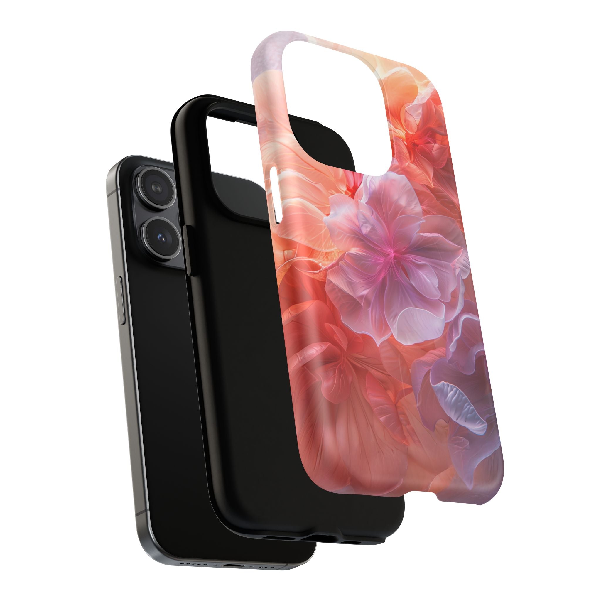 Floral Dream Tough Magnetic Phone Case — Pink Peach Petal Design