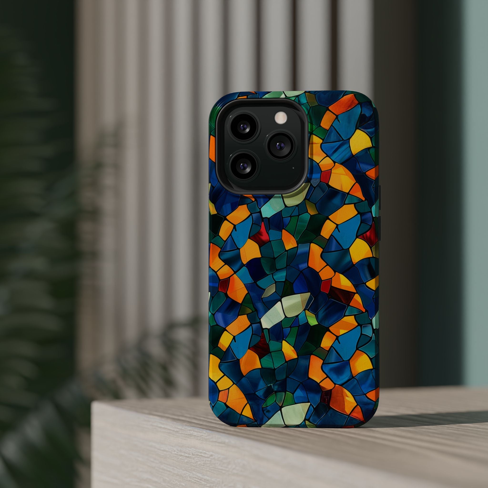 Stained Glass Mosaic Magnetic Impact Phone Case — Durable Protective Cover