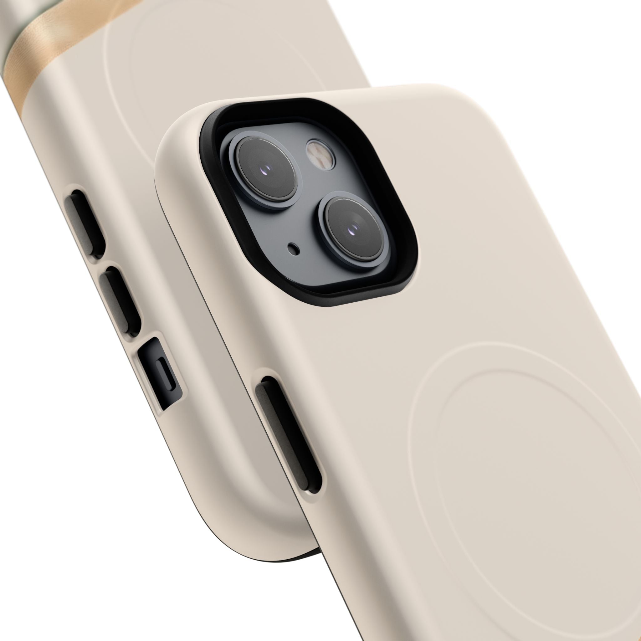 MagSafe Tough Phone Case — Sleek Sandstone with Gold Accent