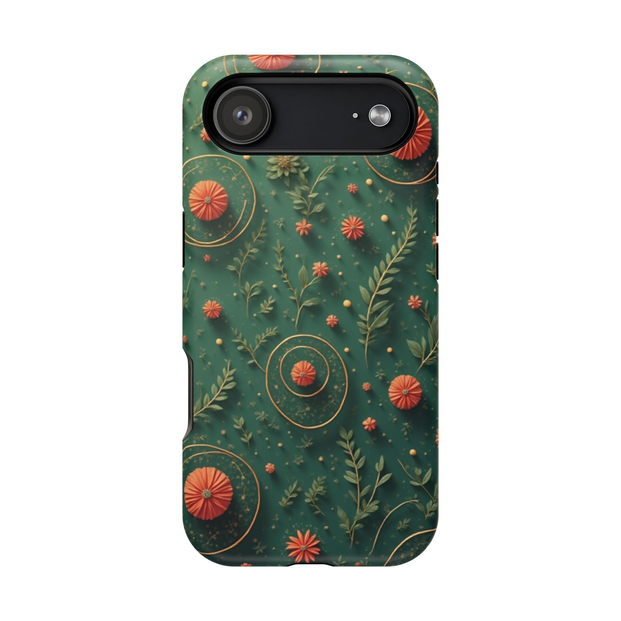 Floral Green Magnetic Impact Phone Case — Protective Botanical Design