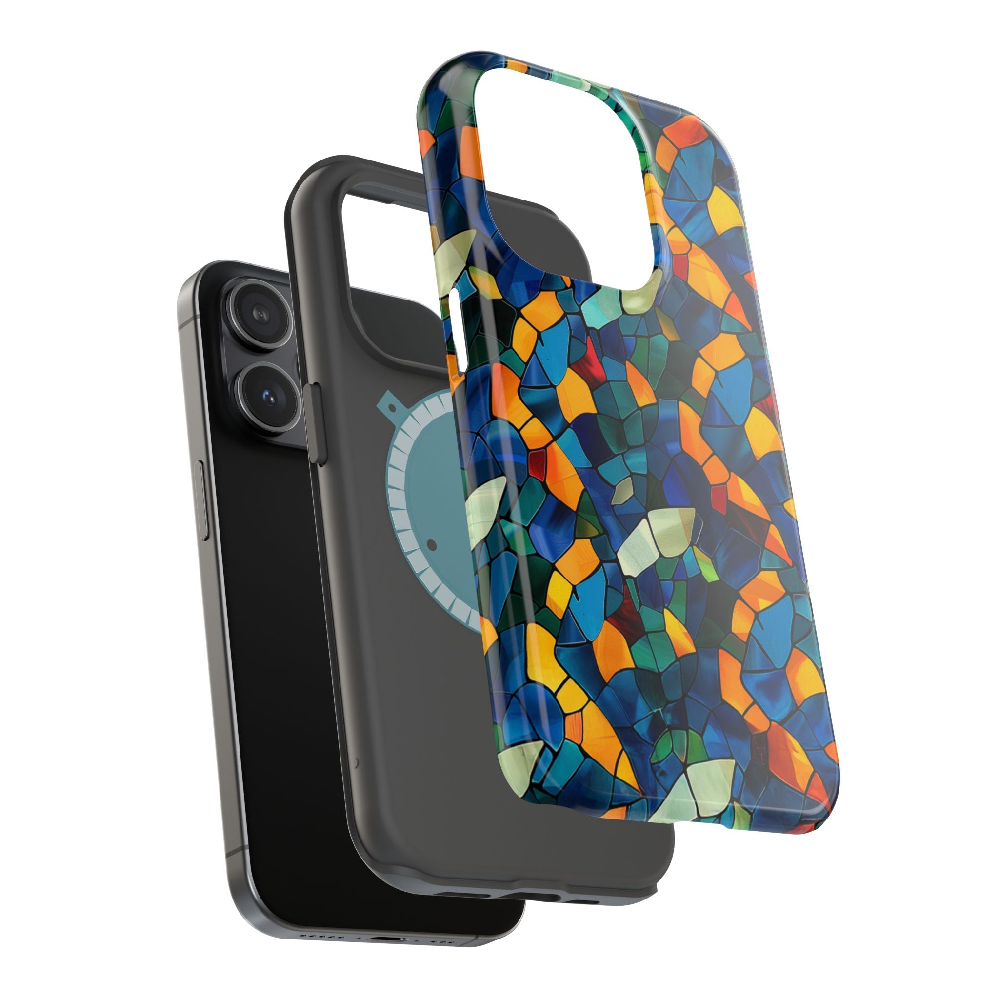 Stained Glass Mosaic Magnetic Impact Phone Case — Durable Protective Cover