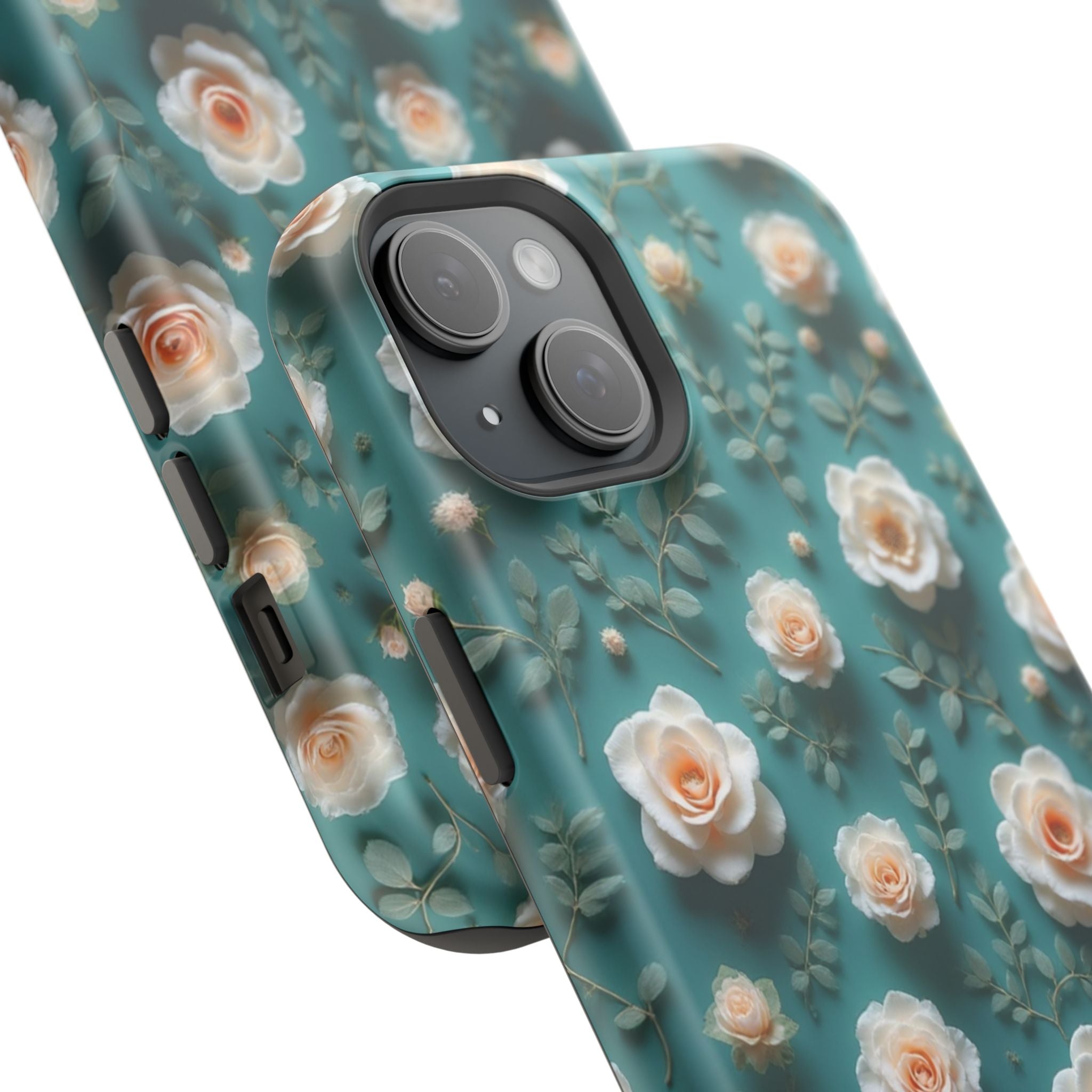 Floral Rose Pattern Magnetic Impact-Resistant Phone Case