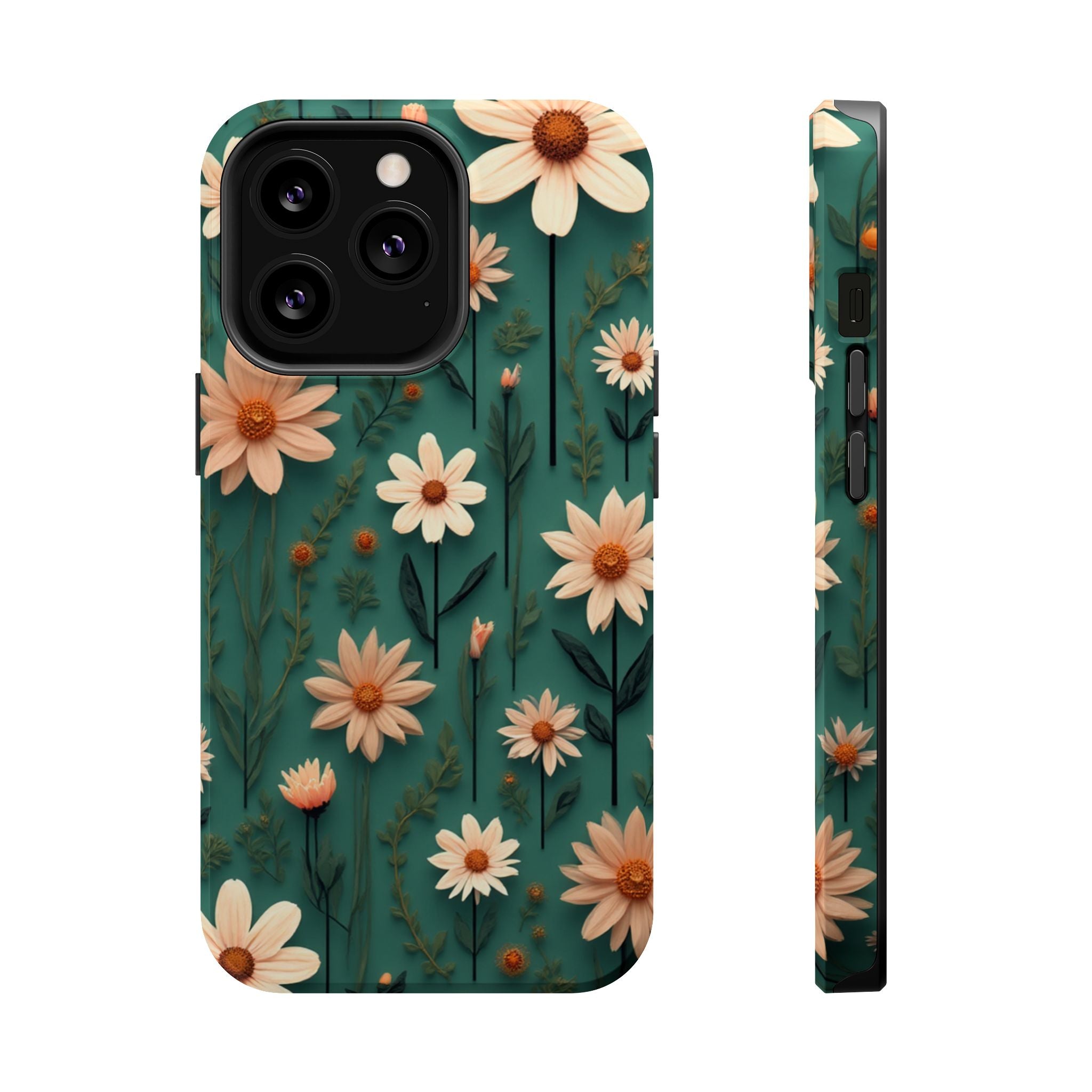 Floral Daisy Magnetic Impact-Resistant Phone Case