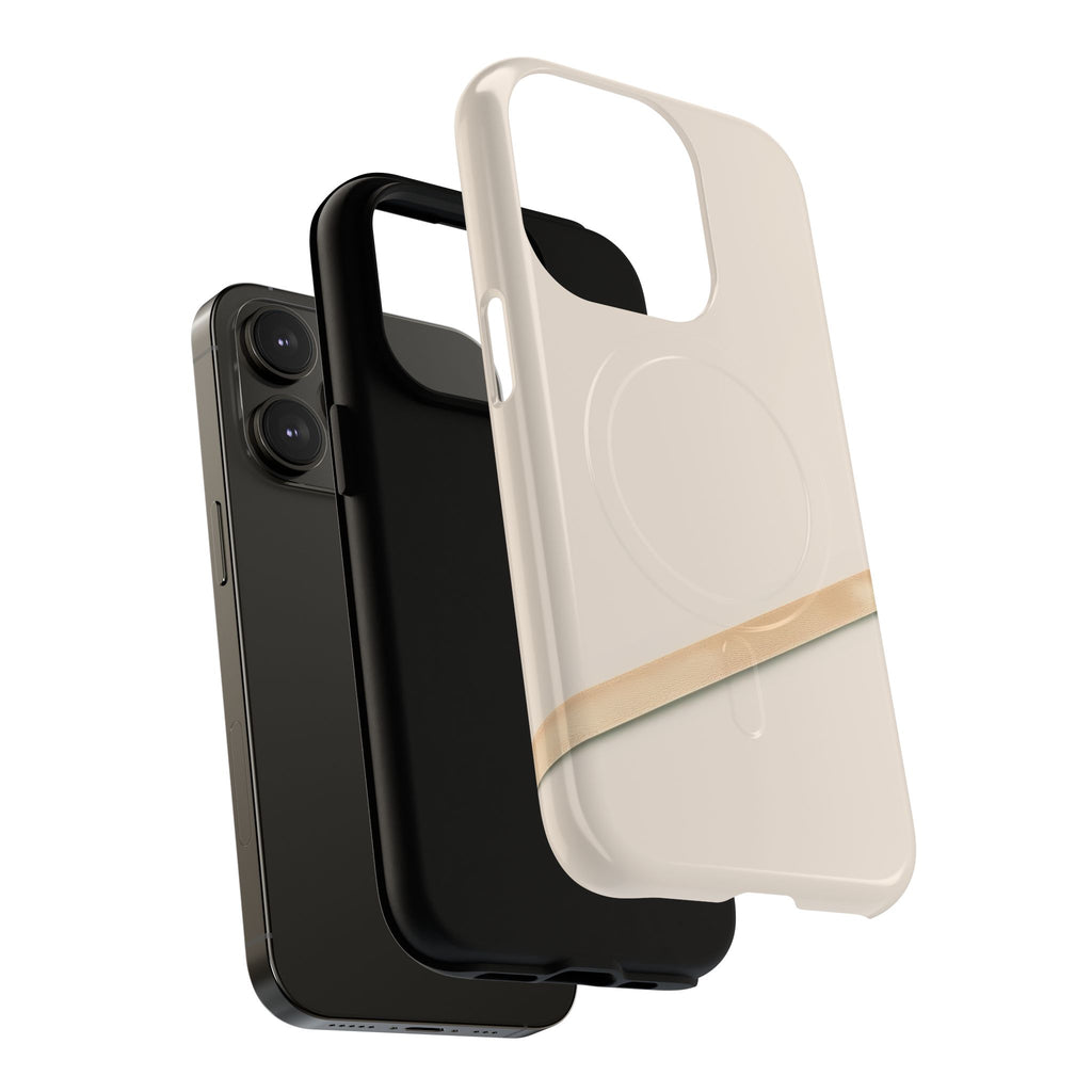 MagSafe Tough Phone Case — Sleek Sandstone with Gold Accent