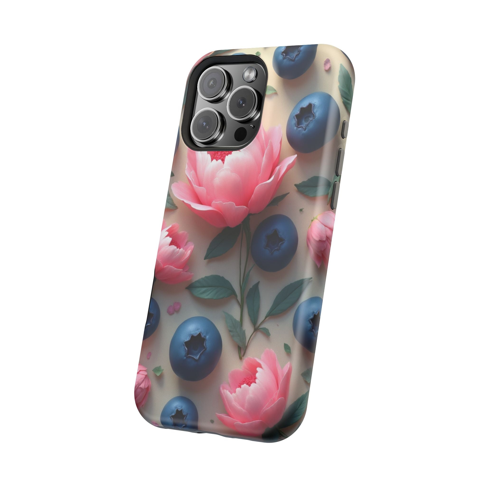 Floral Blueberry Phone Case — Magnetic Impact-Resistant