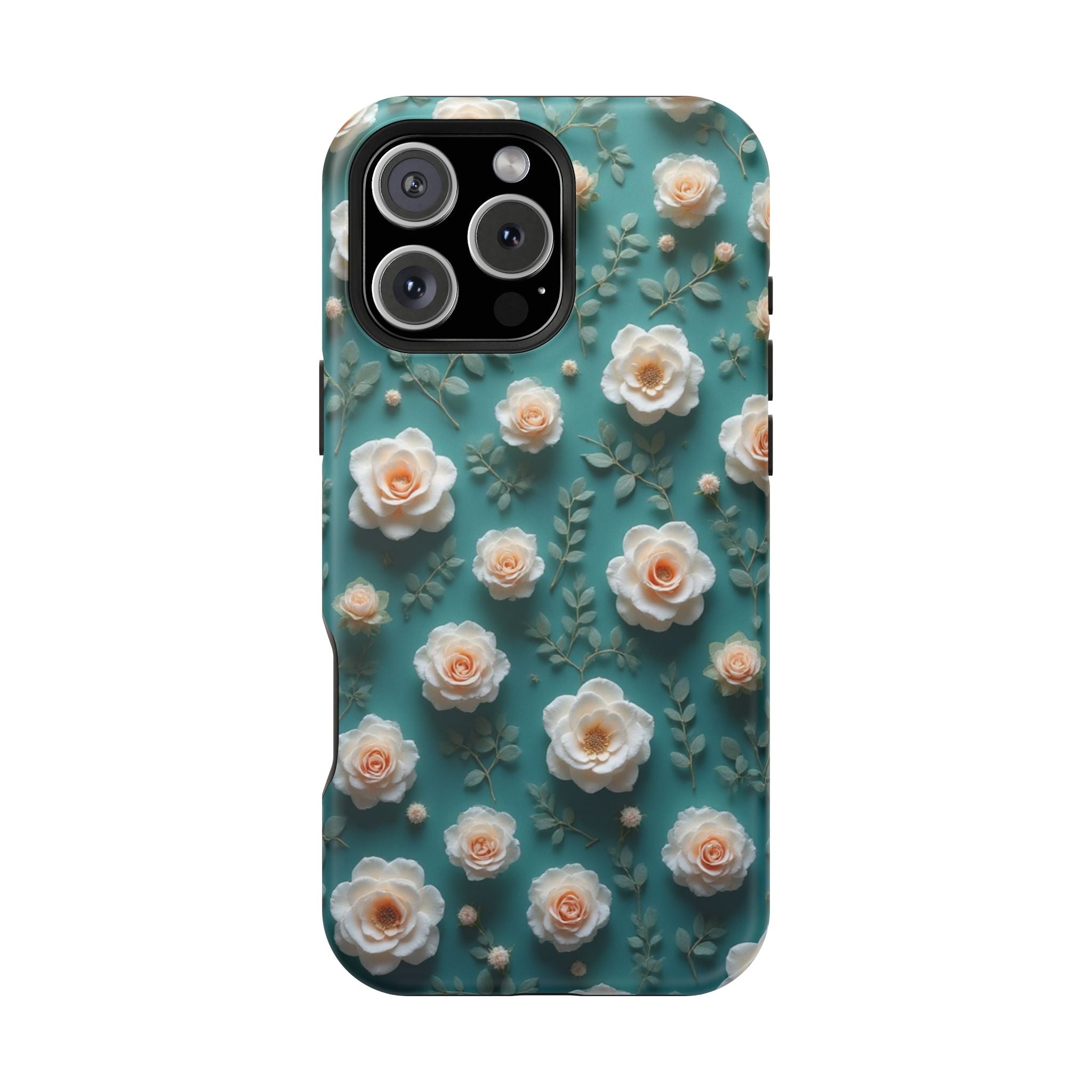 Floral Rose Pattern Magnetic Impact-Resistant Phone Case