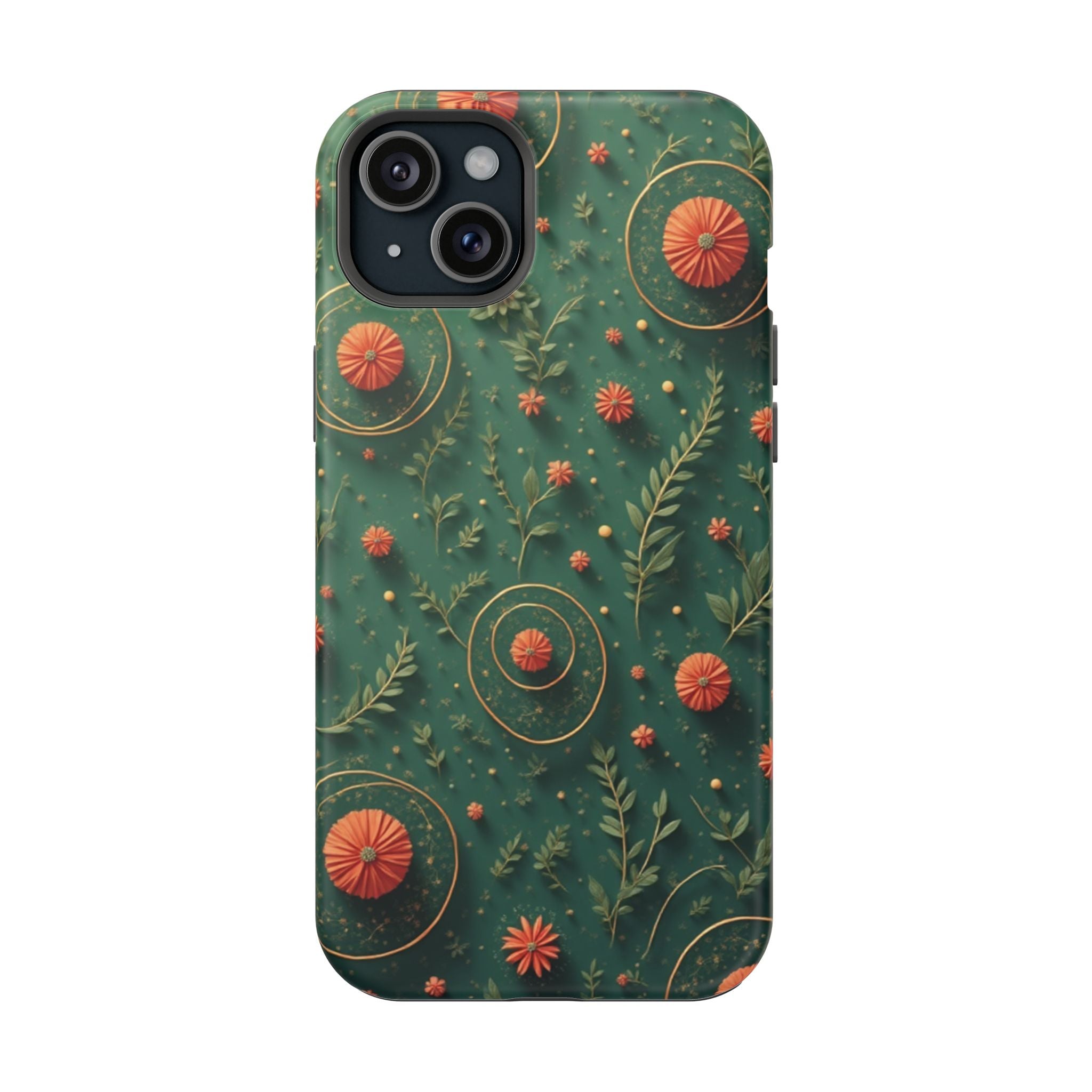 Floral Green Magnetic Impact Phone Case — Protective Botanical Design