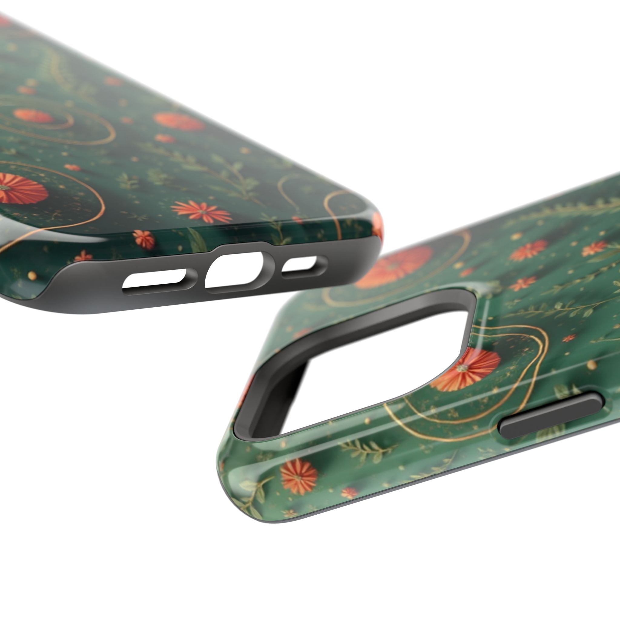 Floral Green Magnetic Impact Phone Case — Protective Botanical Design
