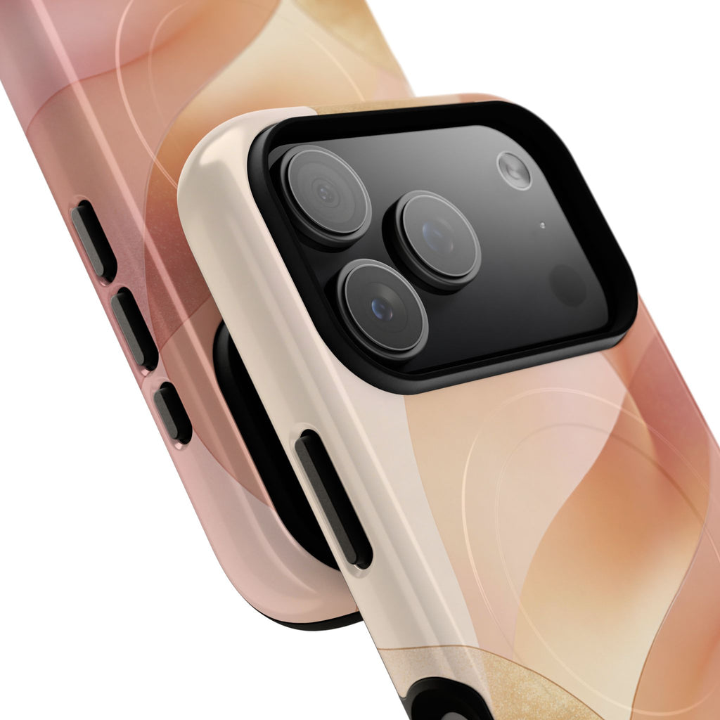 Magnetic Tough Phone Case — Abstract Peach Wave Armor