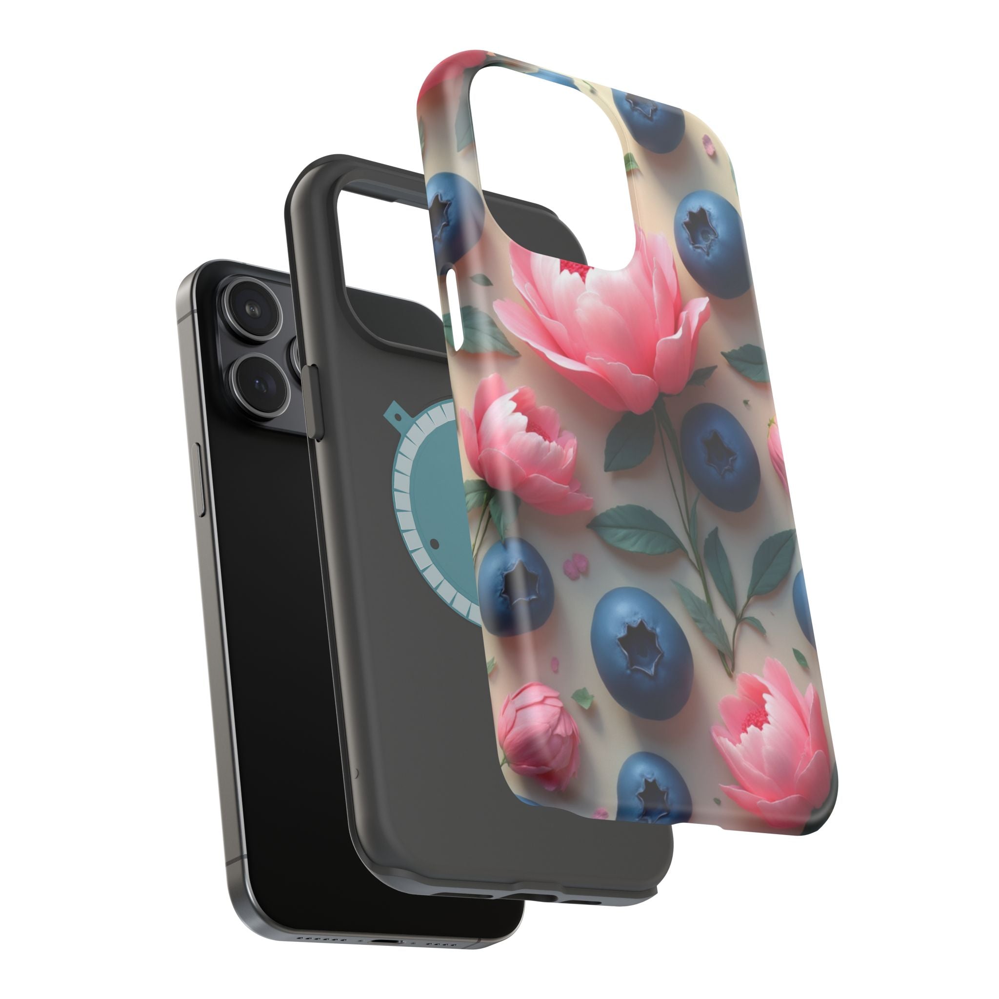 Floral Blueberry Phone Case — Magnetic Impact-Resistant