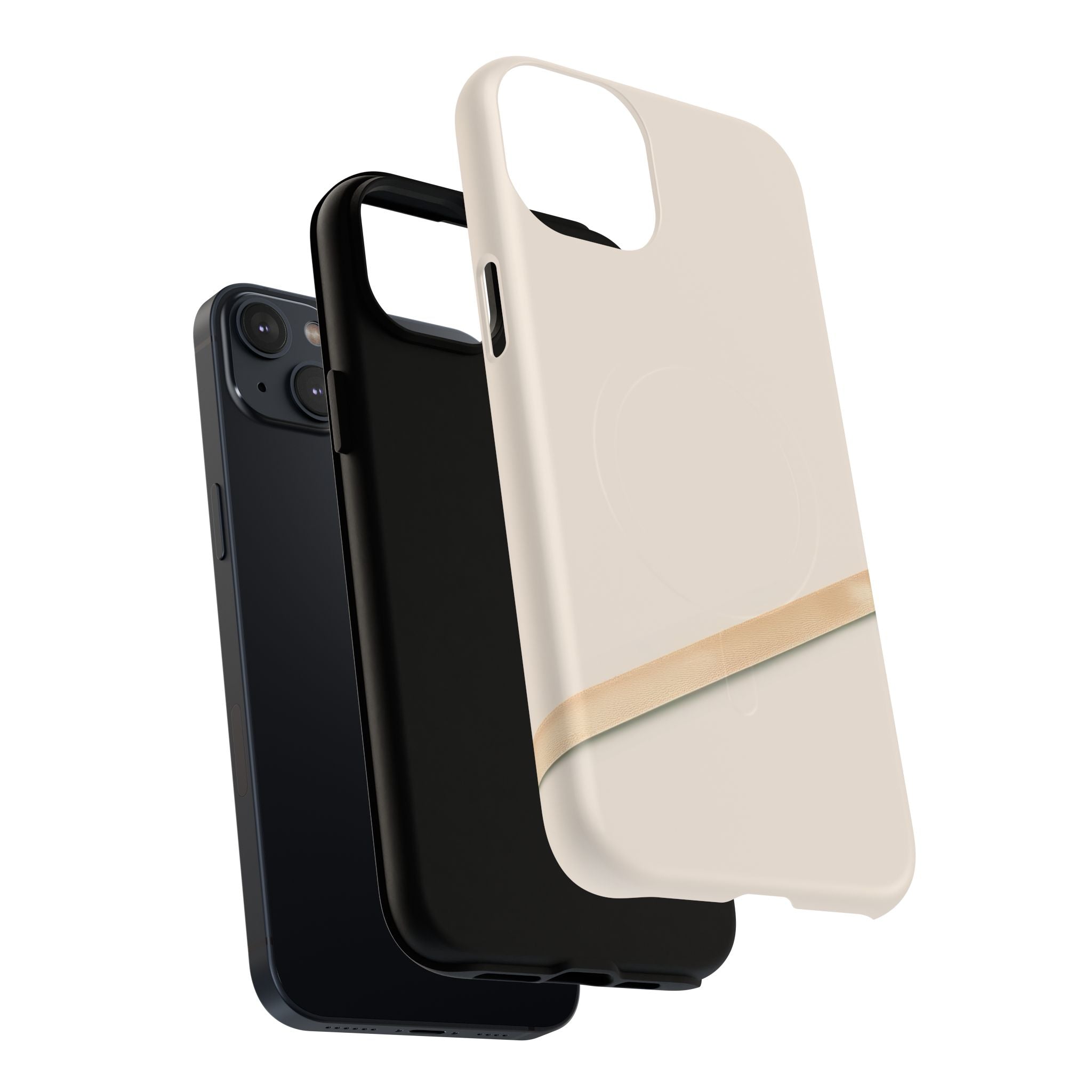 MagSafe Tough Phone Case — Sleek Sandstone with Gold Accent