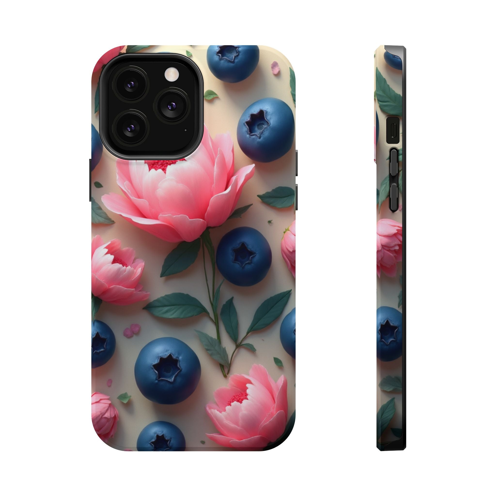 Floral Blueberry Phone Case — Magnetic Impact-Resistant