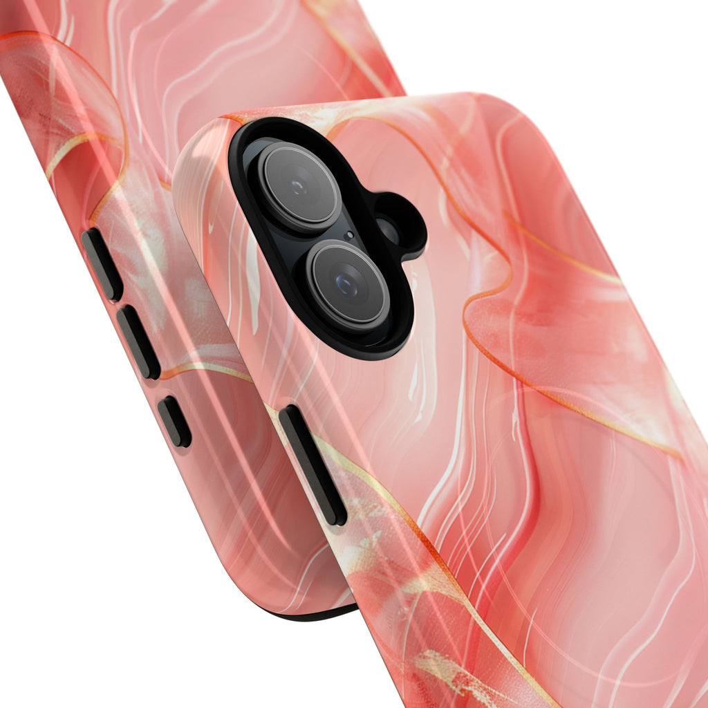Pink Marble Magnetic Phone Case — Tough Protective iPhone Cover