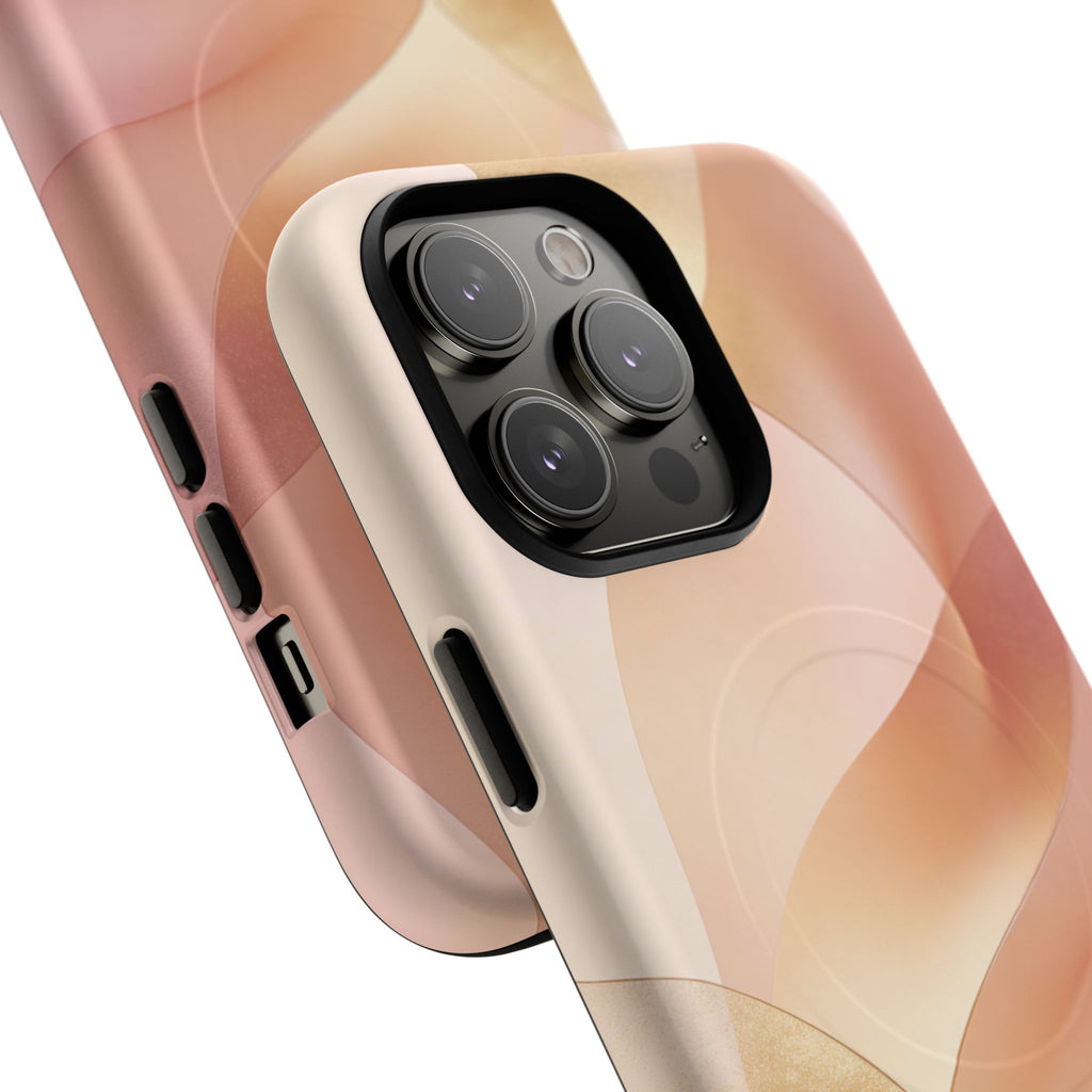 Magnetic Tough Phone Case — Abstract Peach Wave Armor