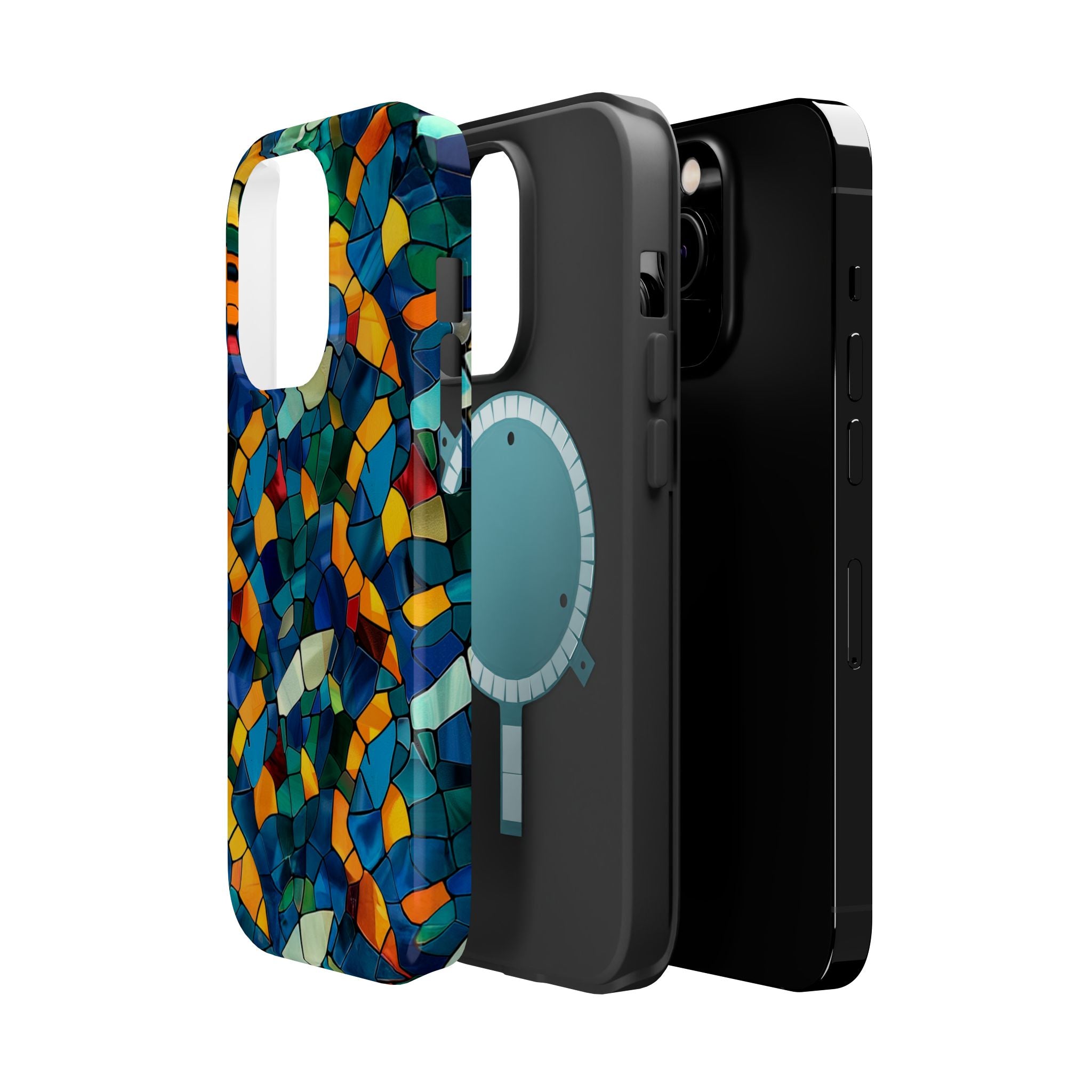 Stained Glass Mosaic Magnetic Impact Phone Case — Durable Protective Cover