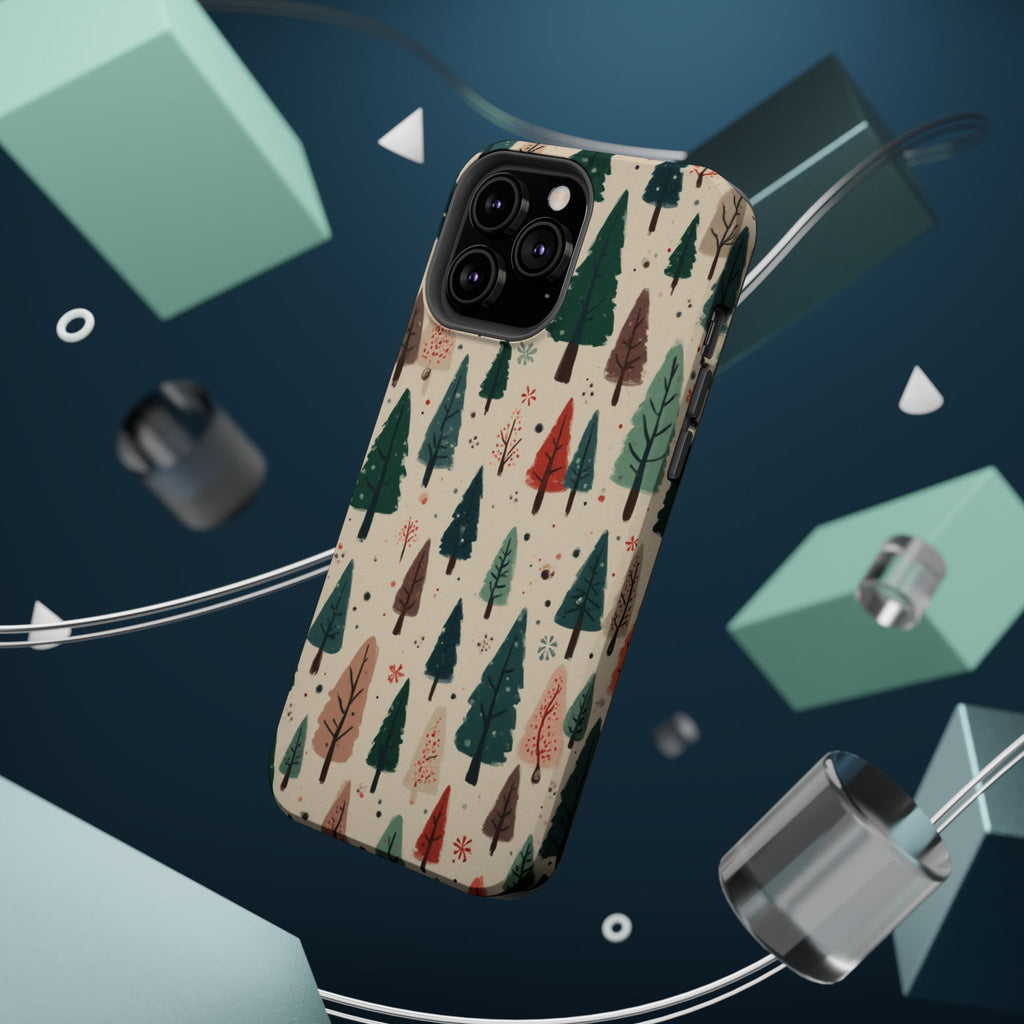 Forest Pattern Magnetic Impact-Resistant Phone Case — Winter Tree Design