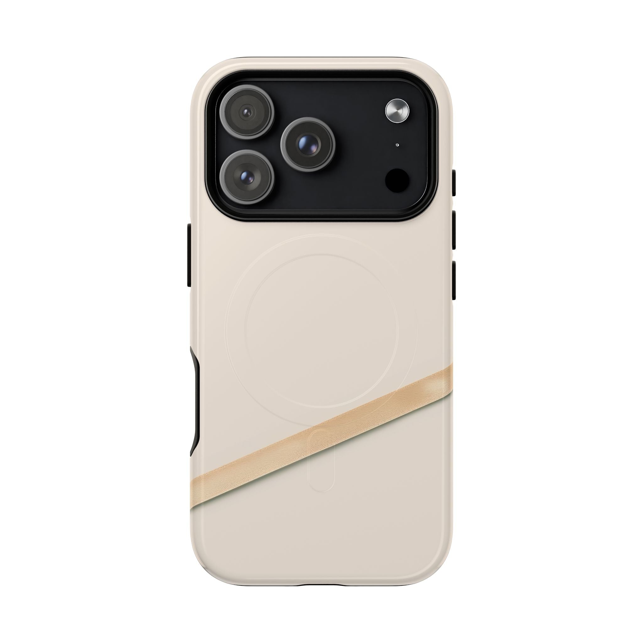 MagSafe Tough Phone Case — Sleek Sandstone with Gold Accent