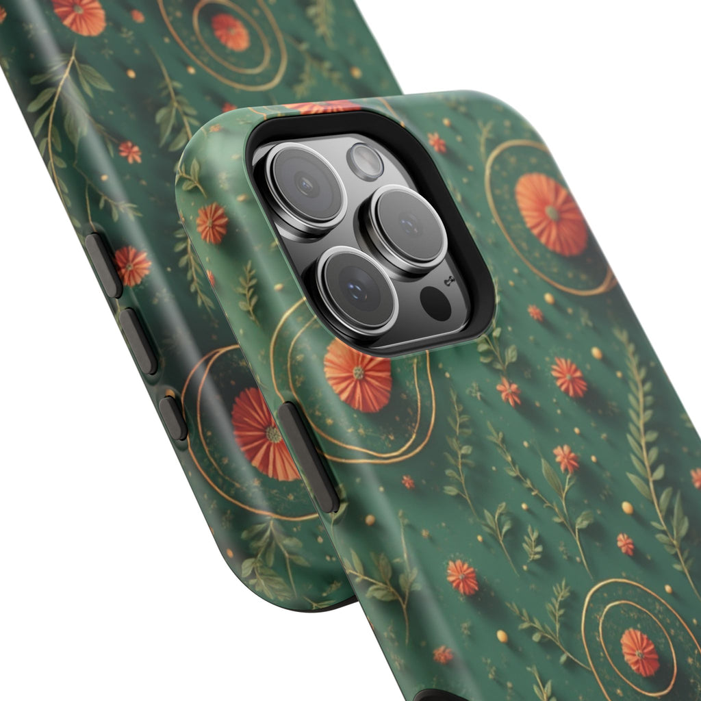 Floral Green Magnetic Impact Phone Case — Protective Botanical Design